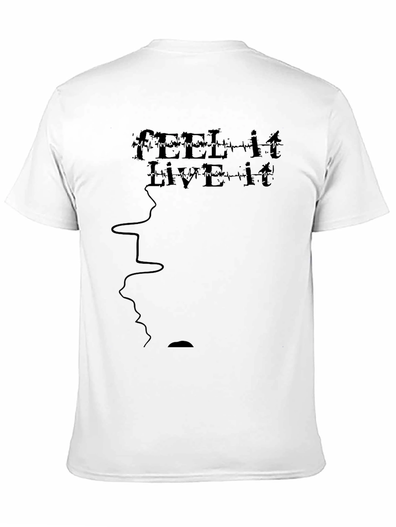 Feel It Live It Black Graphic T-Shirt