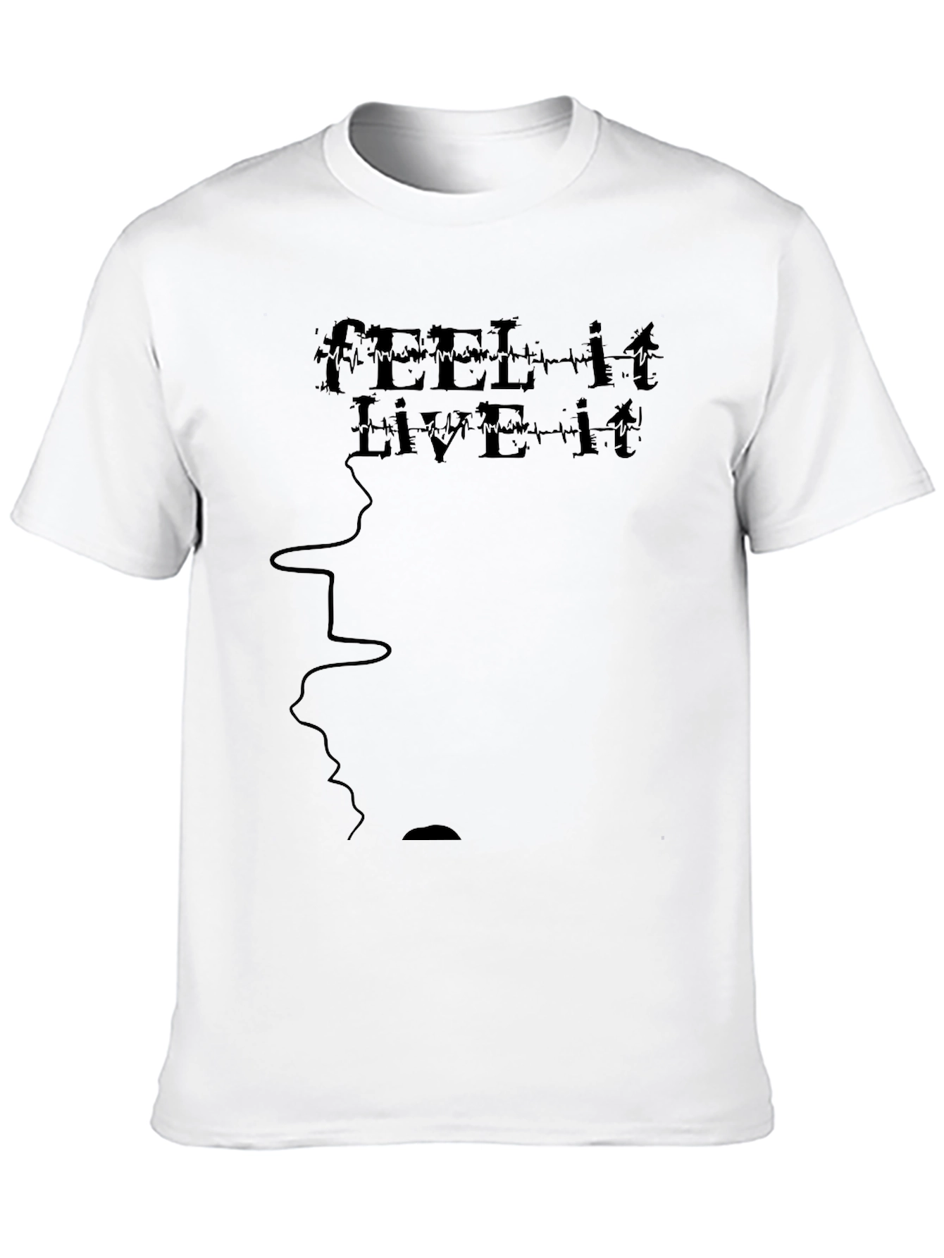 Feel It Live It Black Graphic T-Shirt