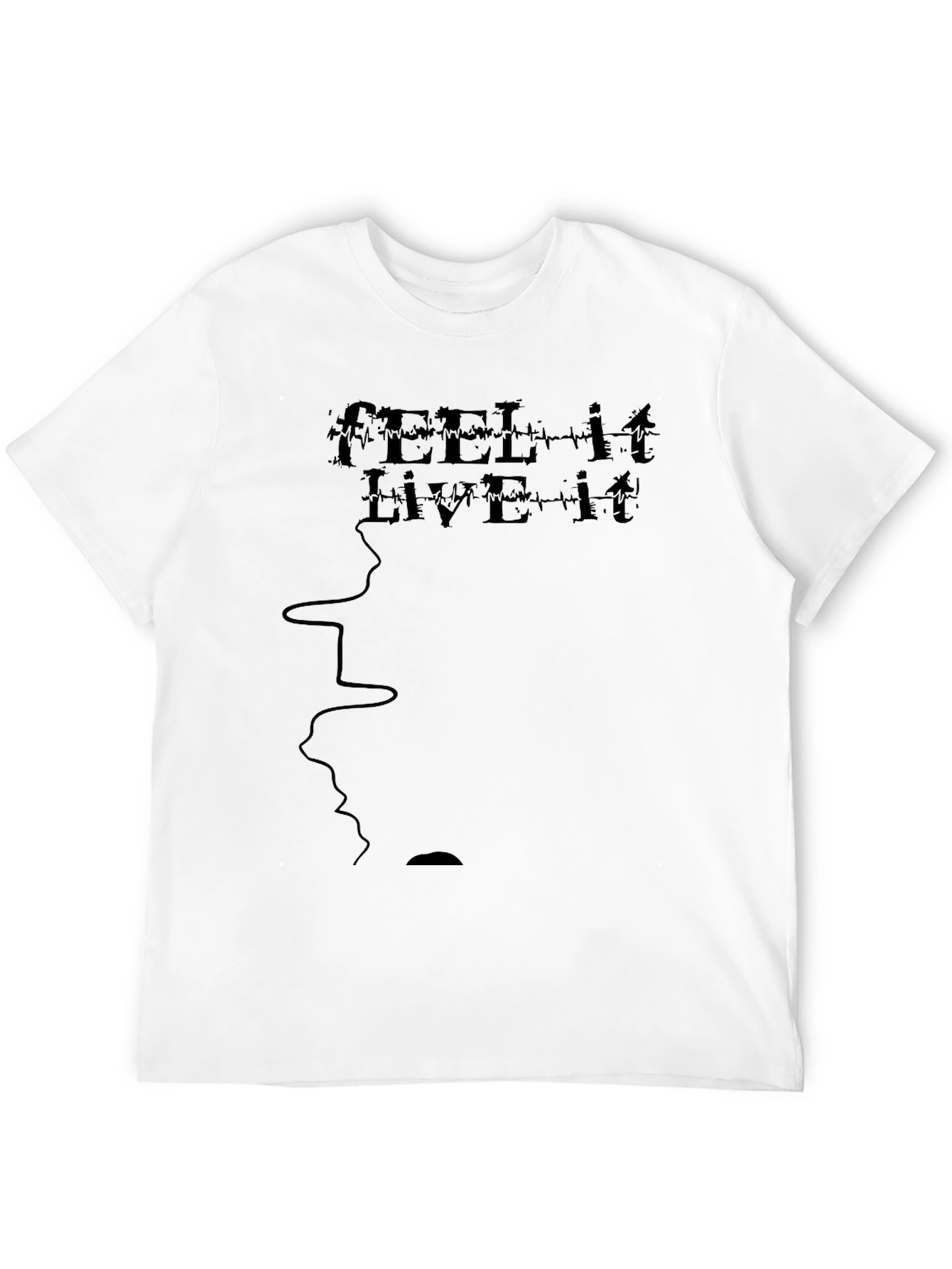 Feel It Live It Black Graphic T-Shirt
