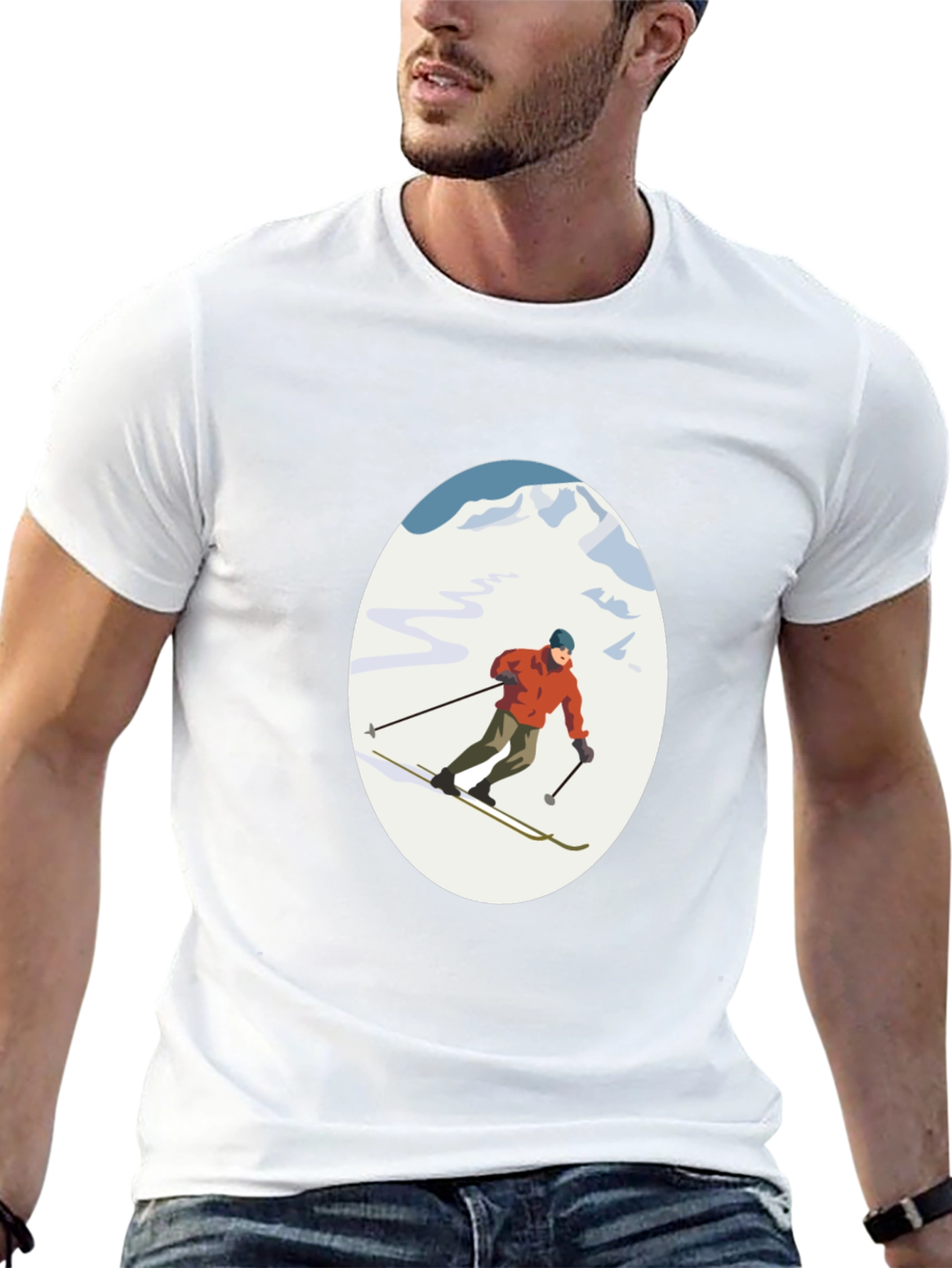 Skiing T-Shirt - Mens Graphic Tee