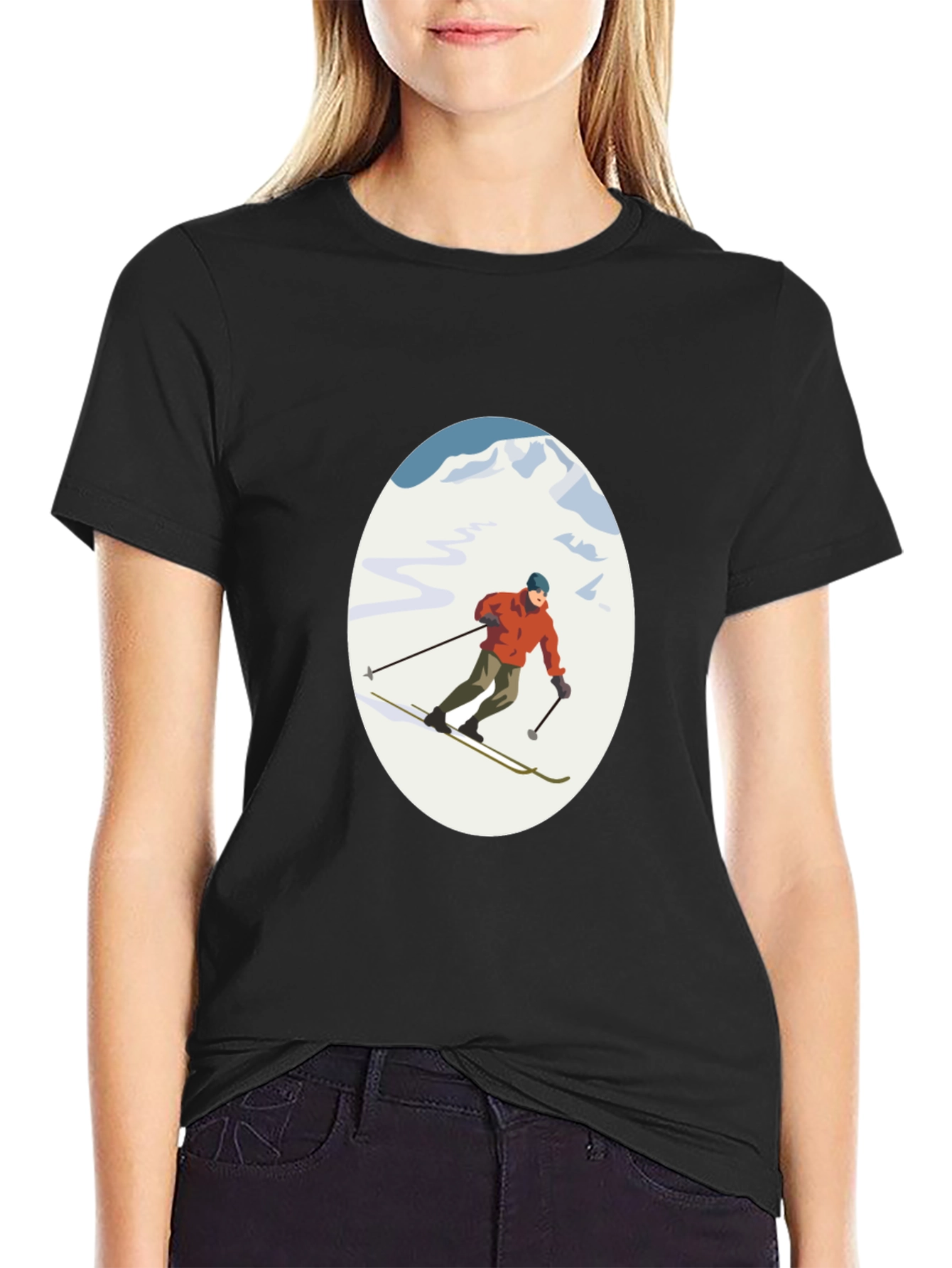Skiing T-Shirt - Mens Graphic Tee