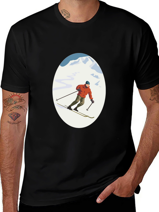 Skiing T-Shirt - Mens Graphic Tee