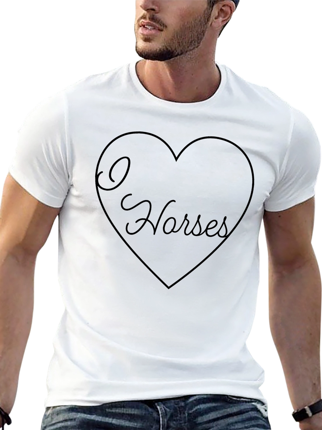 I Heart Horses Black T-Shirt