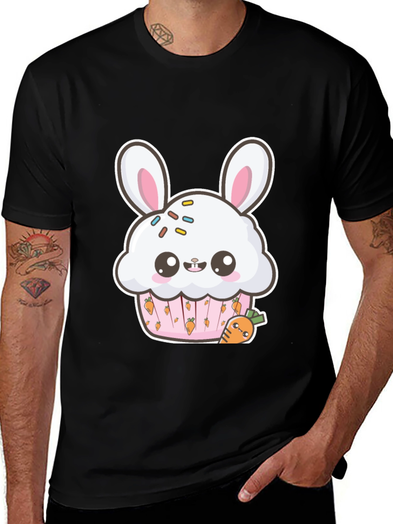 Bunny Cupcake Graphic Tee - Cute Easter Shirt