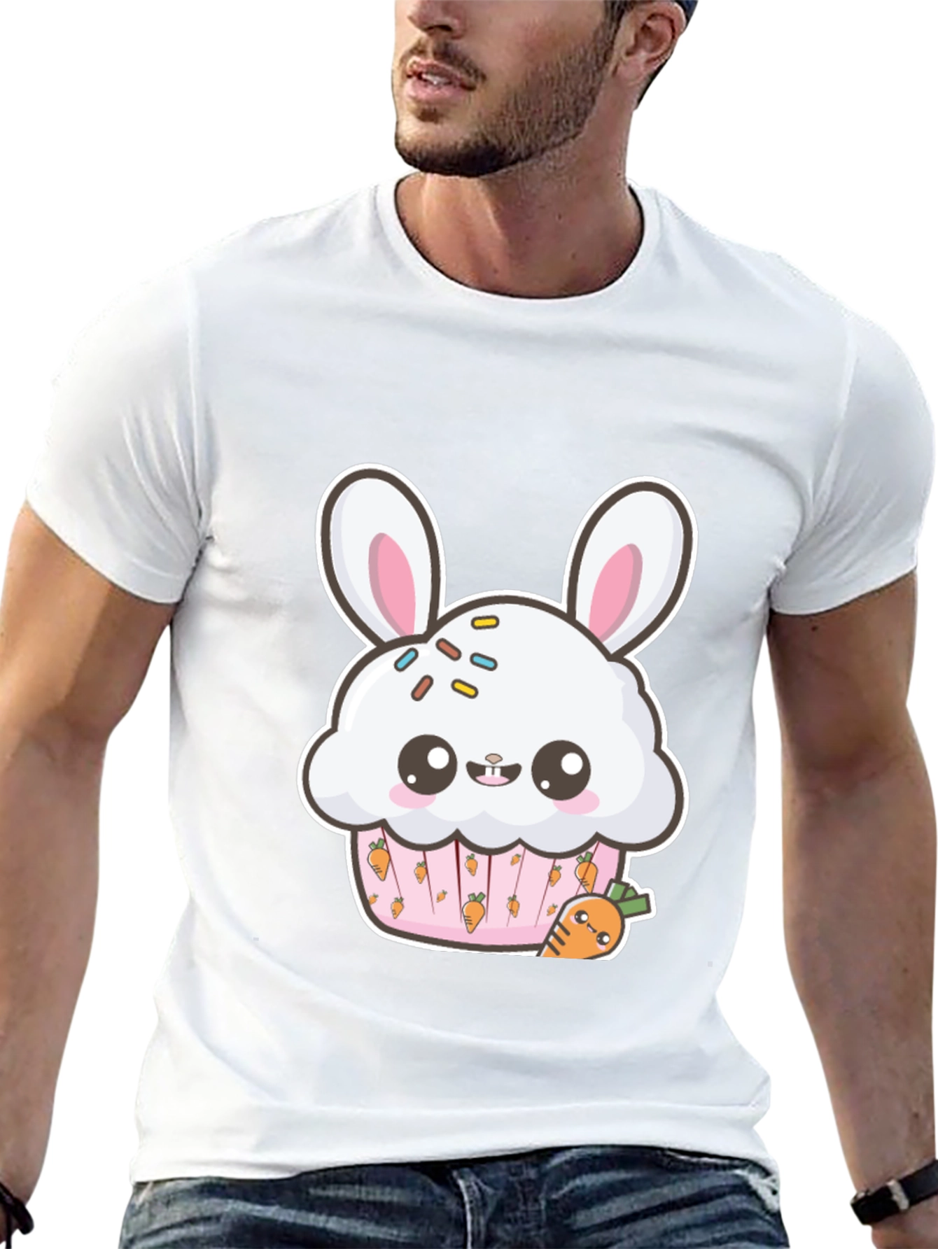 Bunny Cupcake Graphic Tee - Cute Easter Shirt