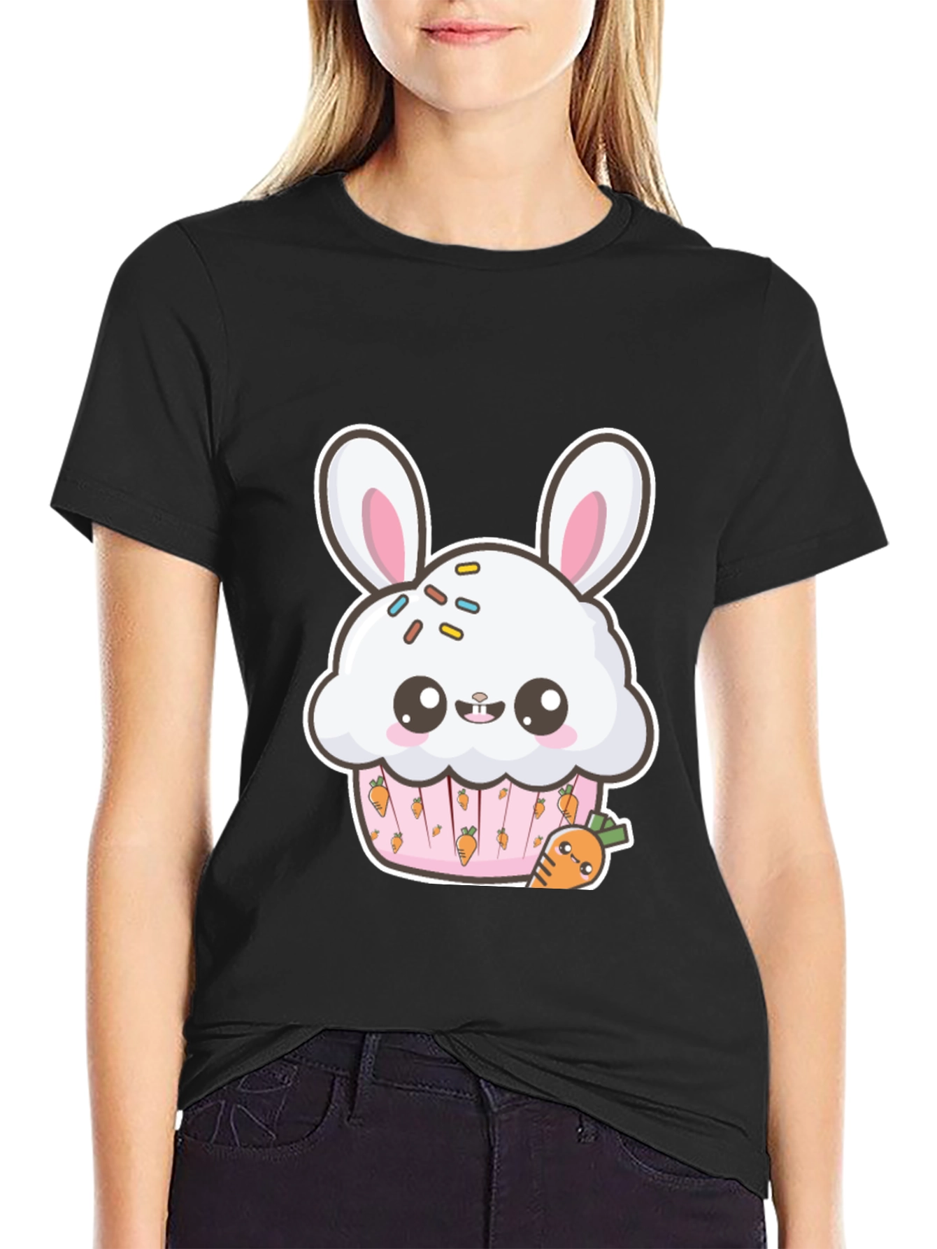 Bunny Cupcake Graphic Tee - Cute Easter Shirt