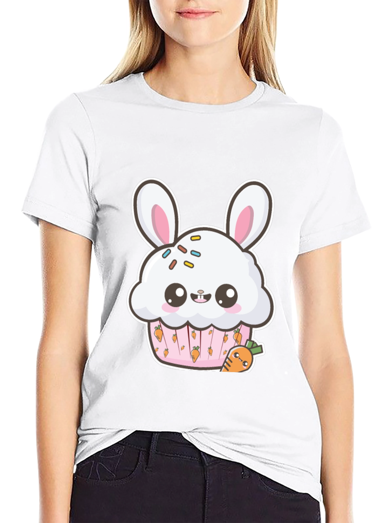 Bunny Cupcake Graphic Tee - Cute Easter Shirt
