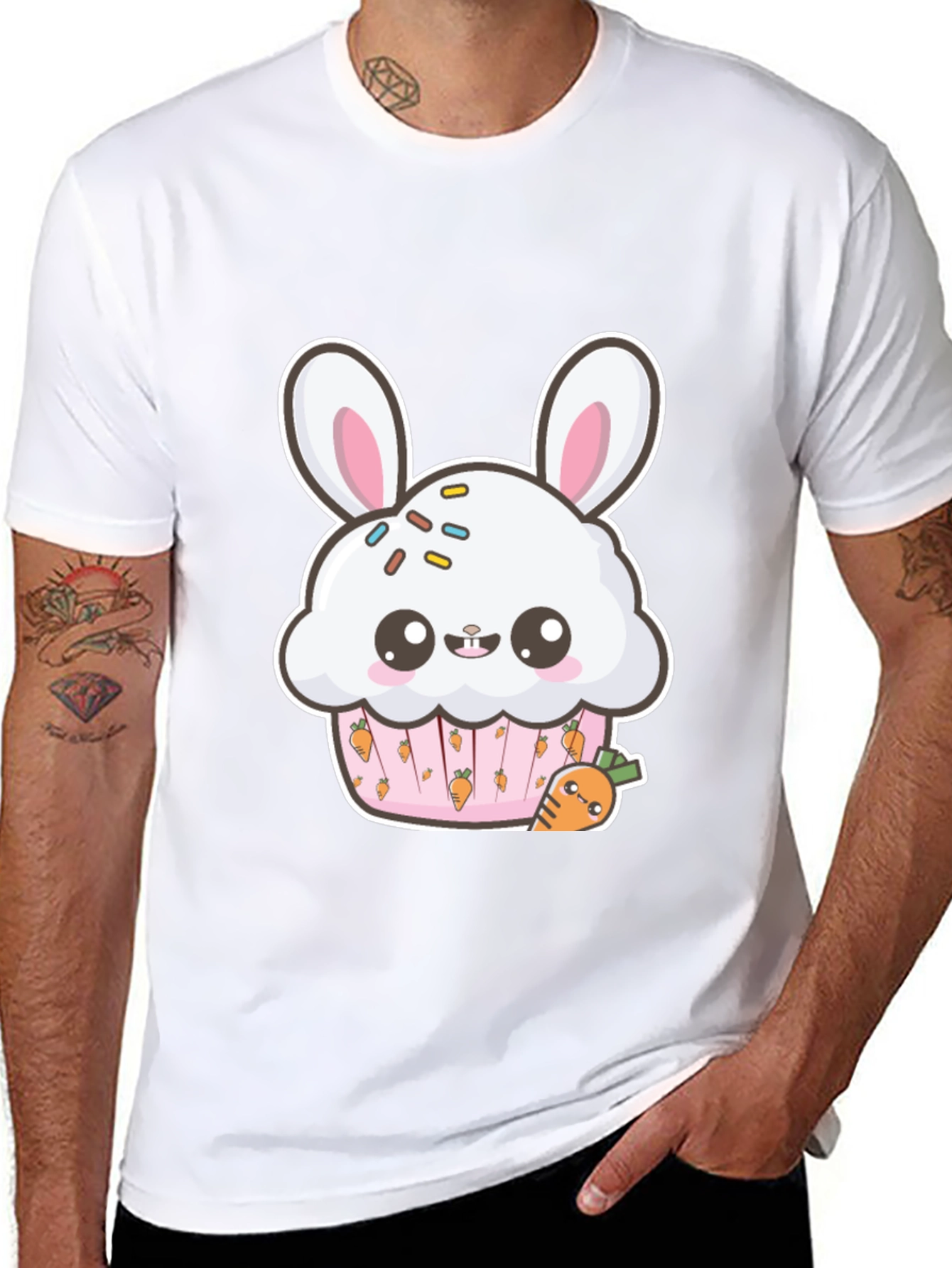 Bunny Cupcake Graphic Tee - Cute Easter Shirt