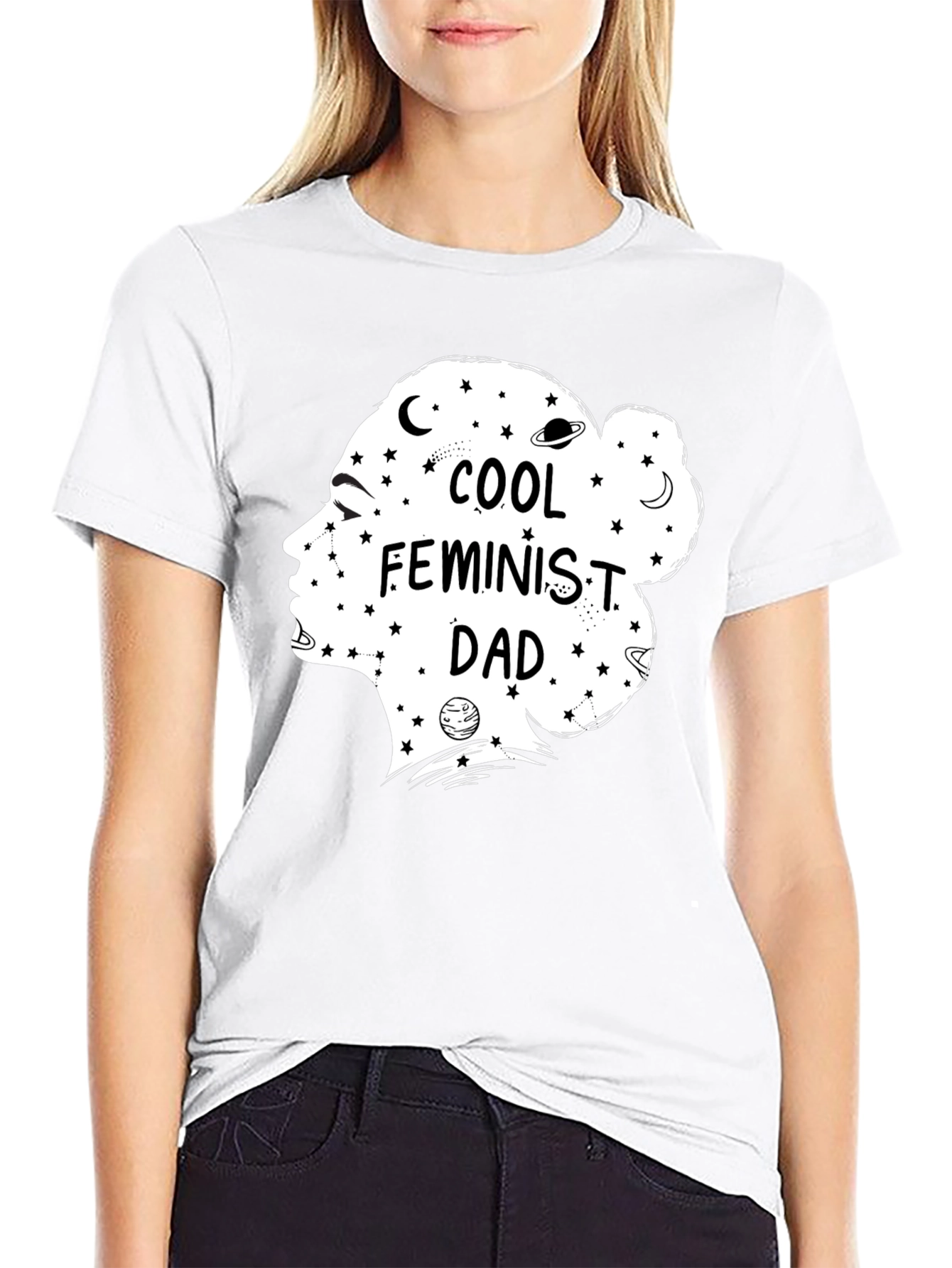 Cool Feminist Dad Graphic Tee - Black Cotton T-Shirt