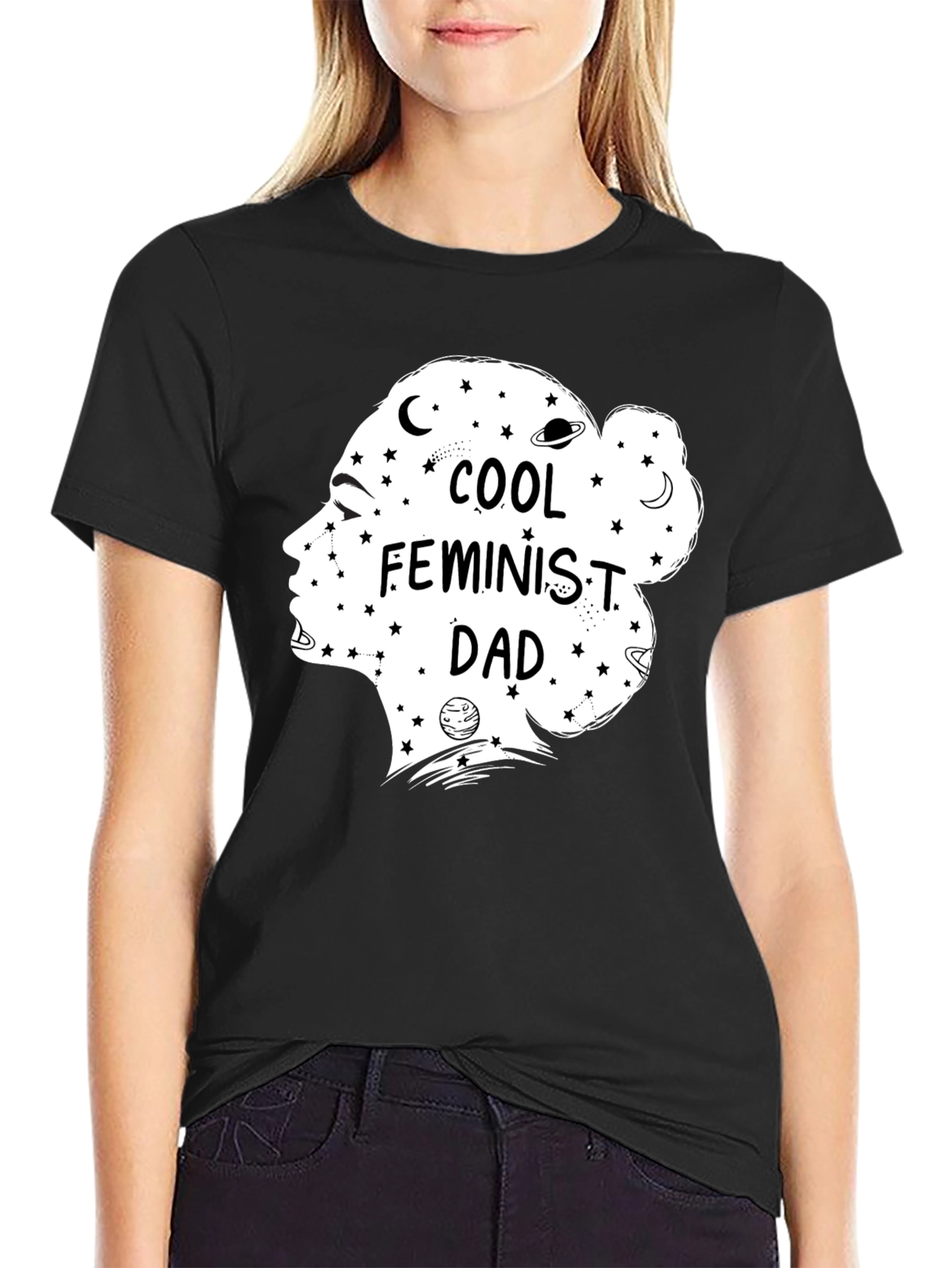 Cool Feminist Dad Graphic Tee - Black Cotton T-Shirt