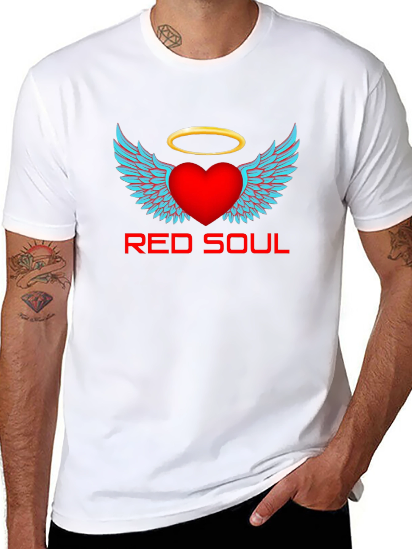 Red Soul Graphic T-Shirt - Angel Heart Design