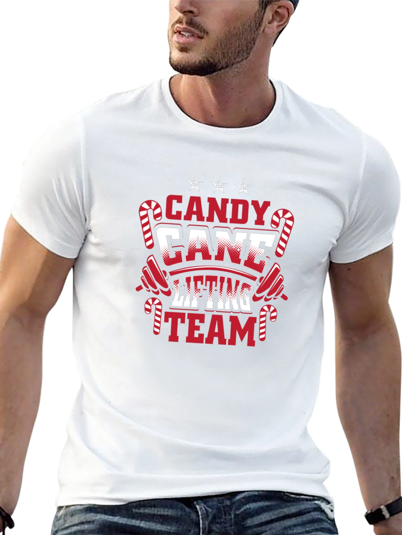 Candy Cane Lifting Team Christmas T-Shirt