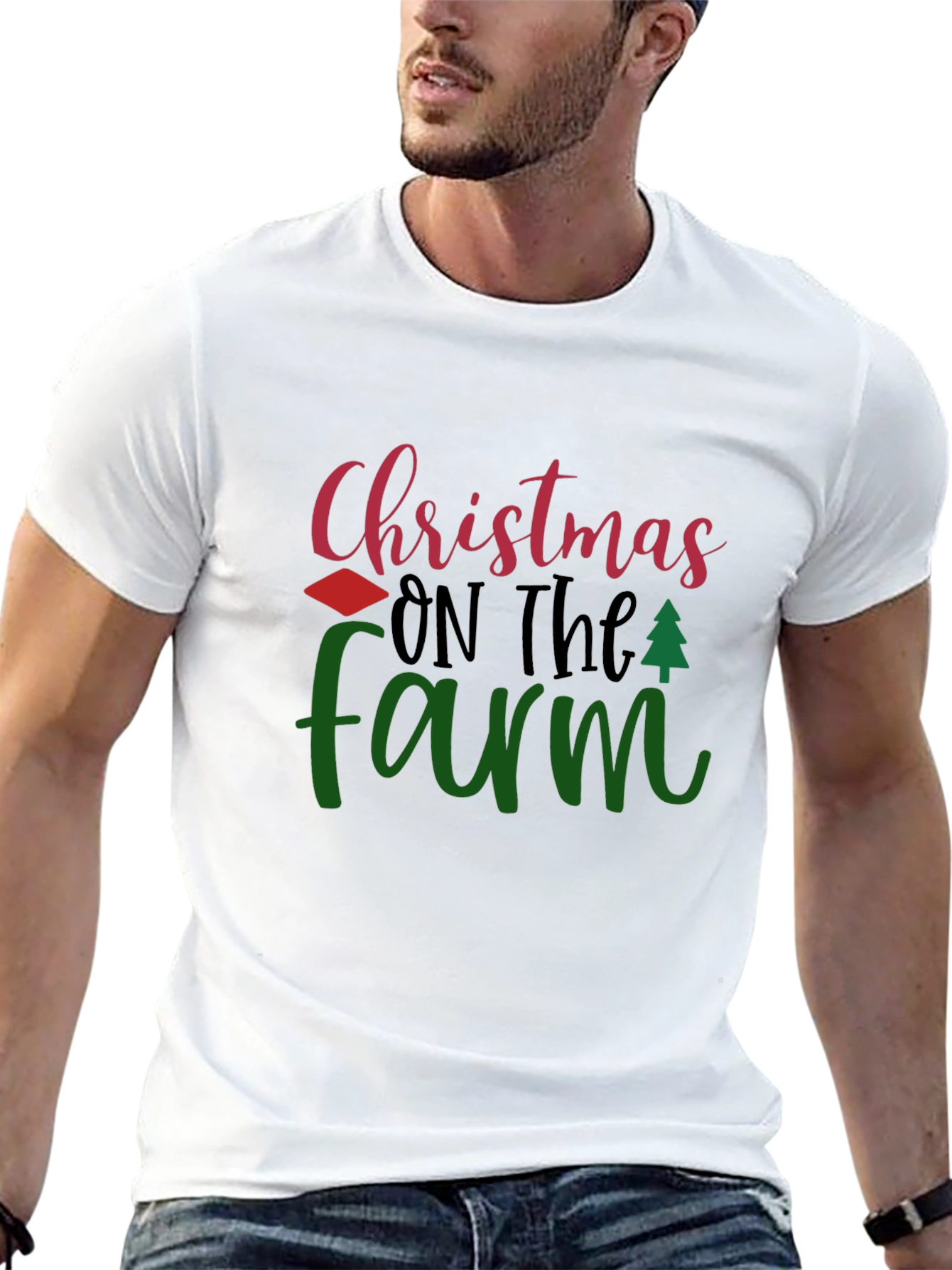 Christmas On The Farm Black T-Shirt