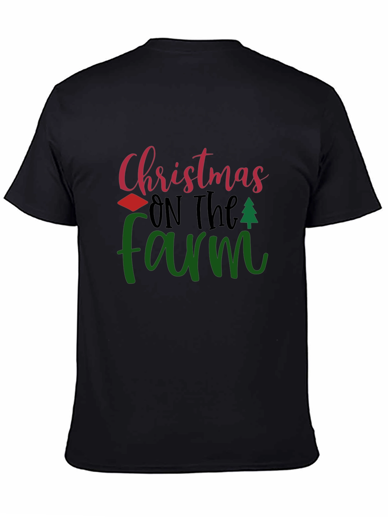 Christmas On The Farm Black T-Shirt