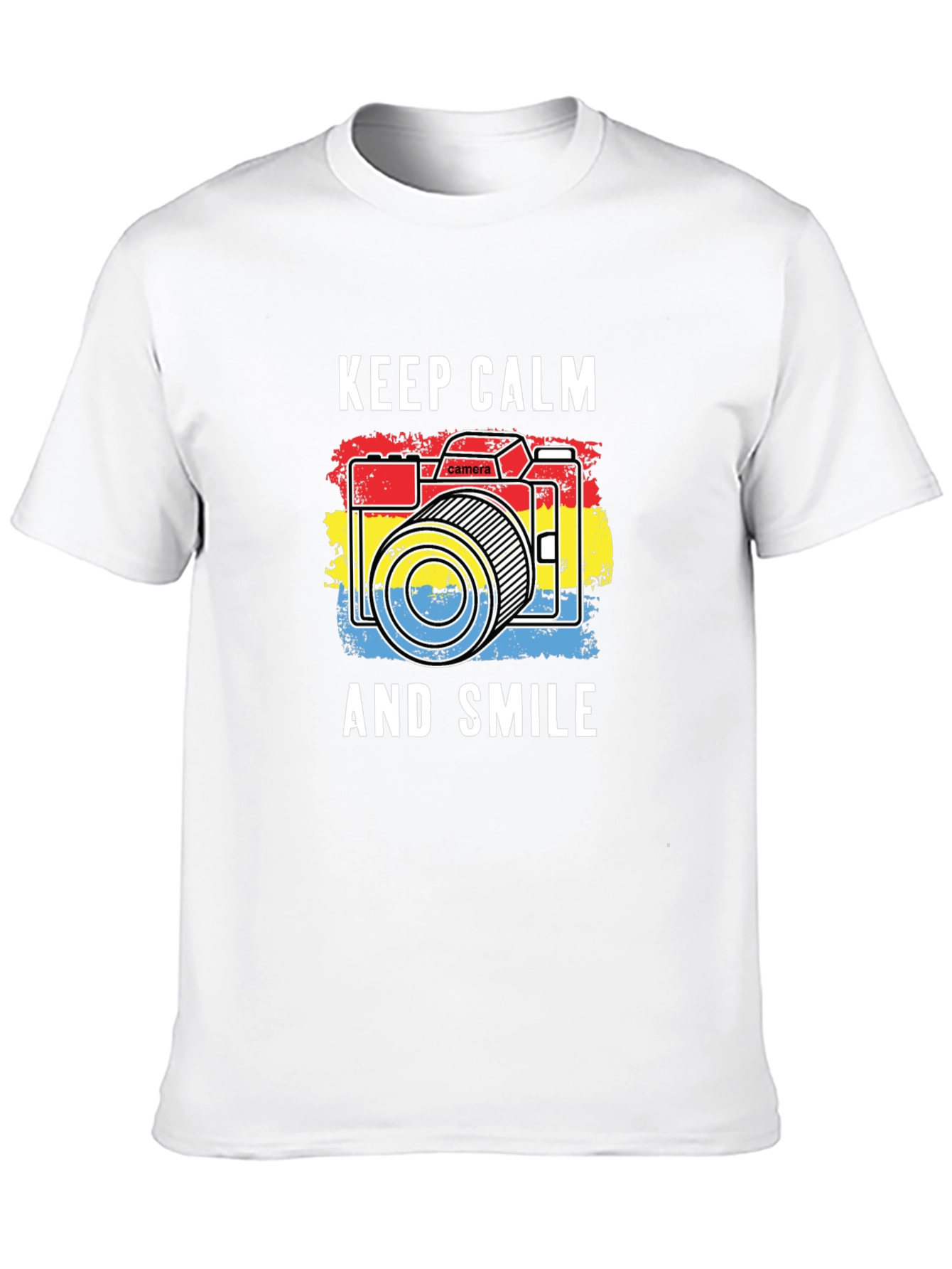 Keep Calm & Smile Camera Graphic Tee
