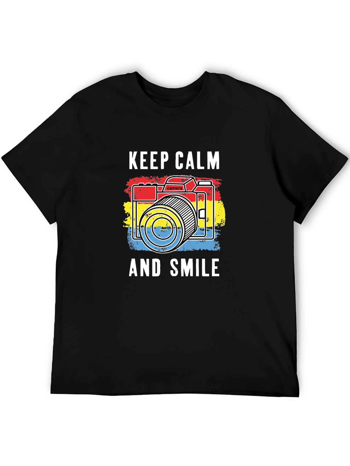 Keep Calm & Smile Camera Graphic Tee