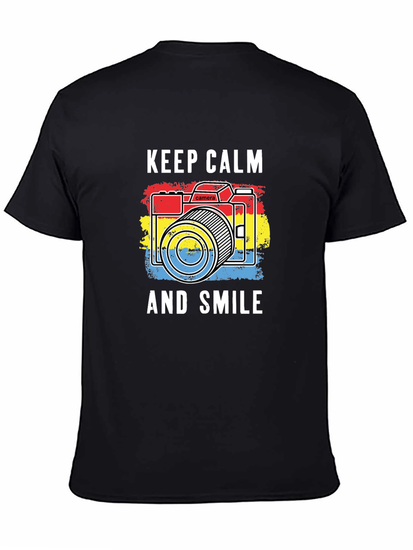 Keep Calm & Smile Camera Graphic Tee