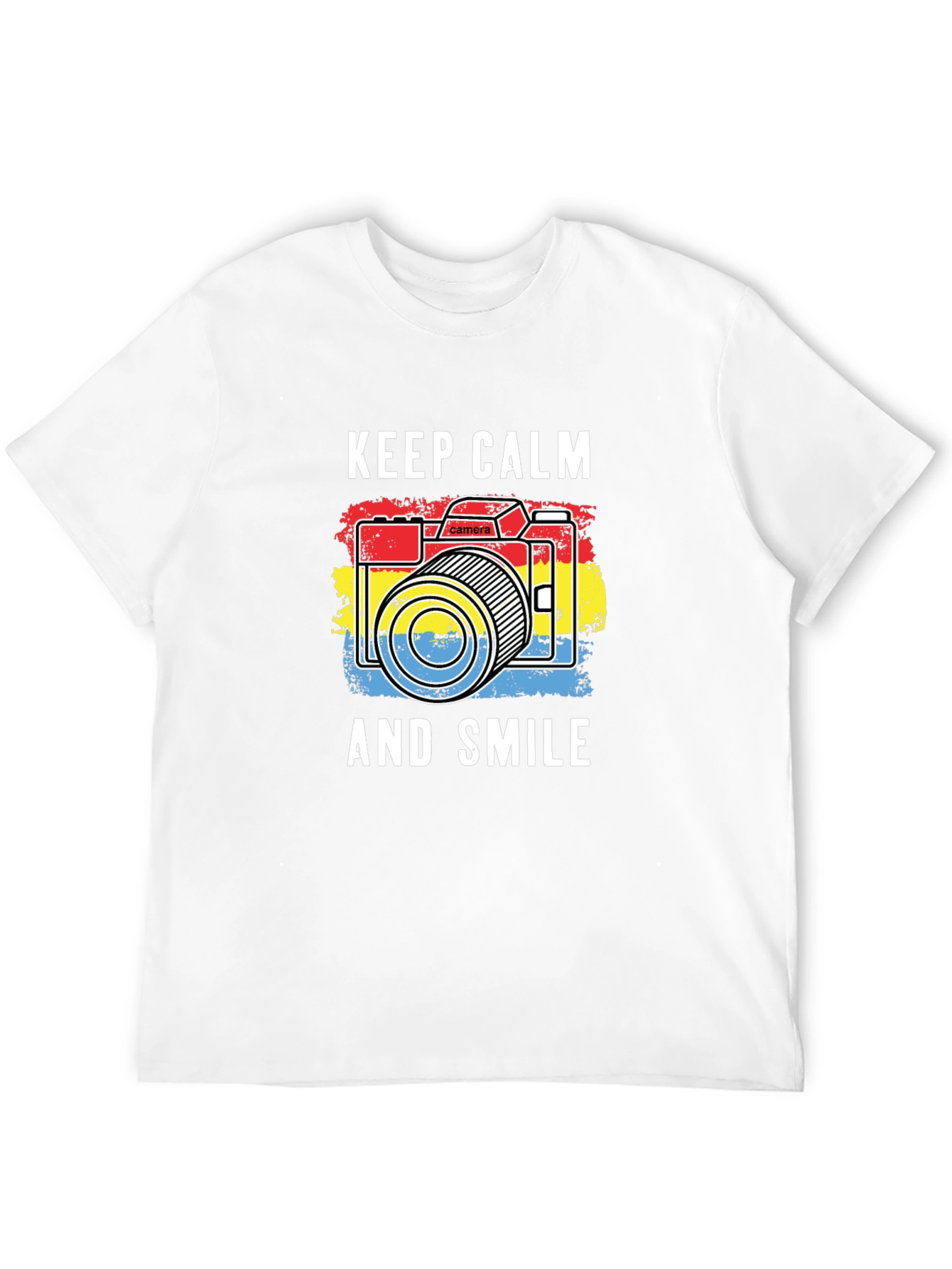 Keep Calm & Smile Camera Graphic Tee