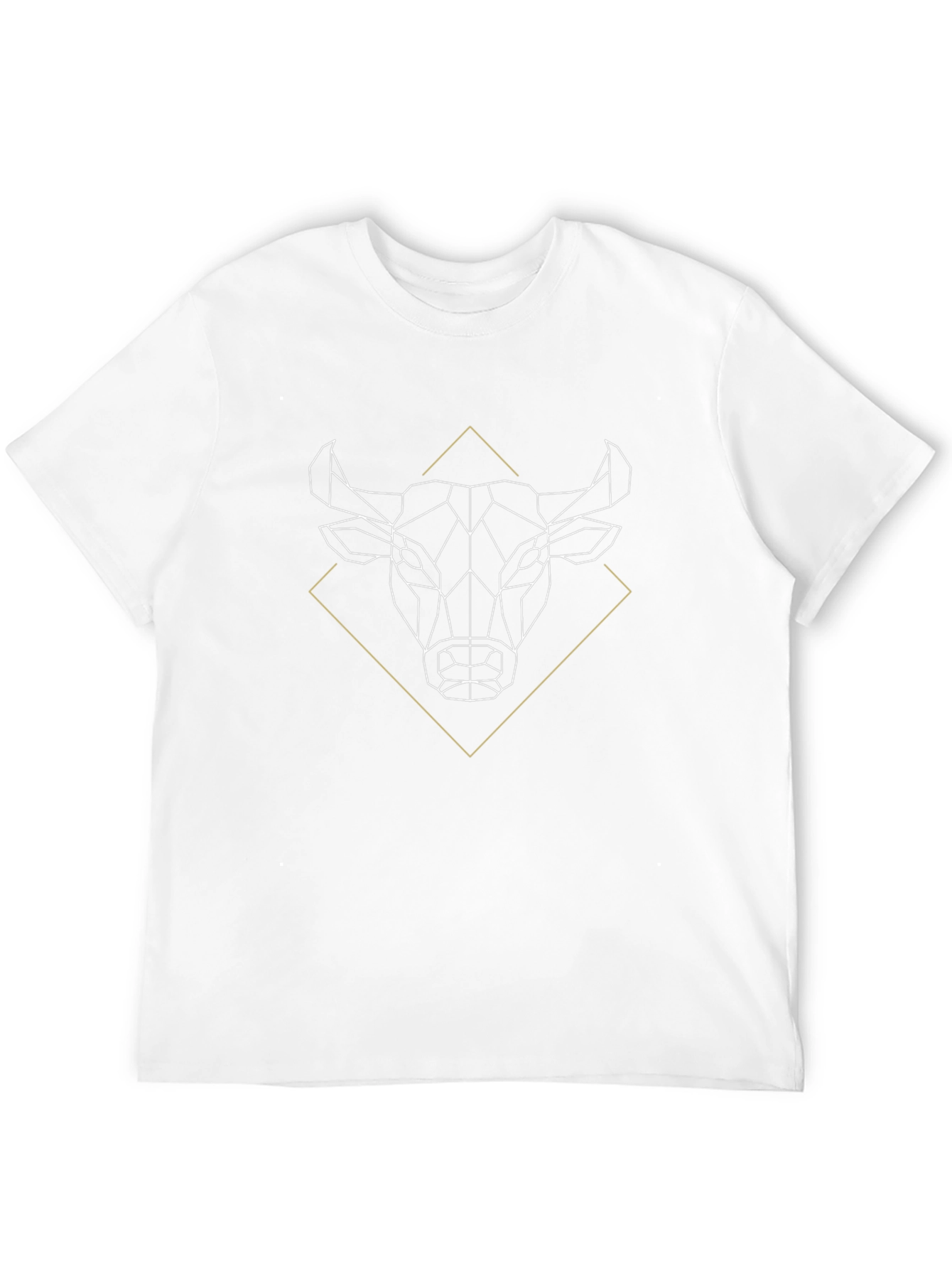 Geometric Bull Graphic Tee - Stylish Black T-Shirt