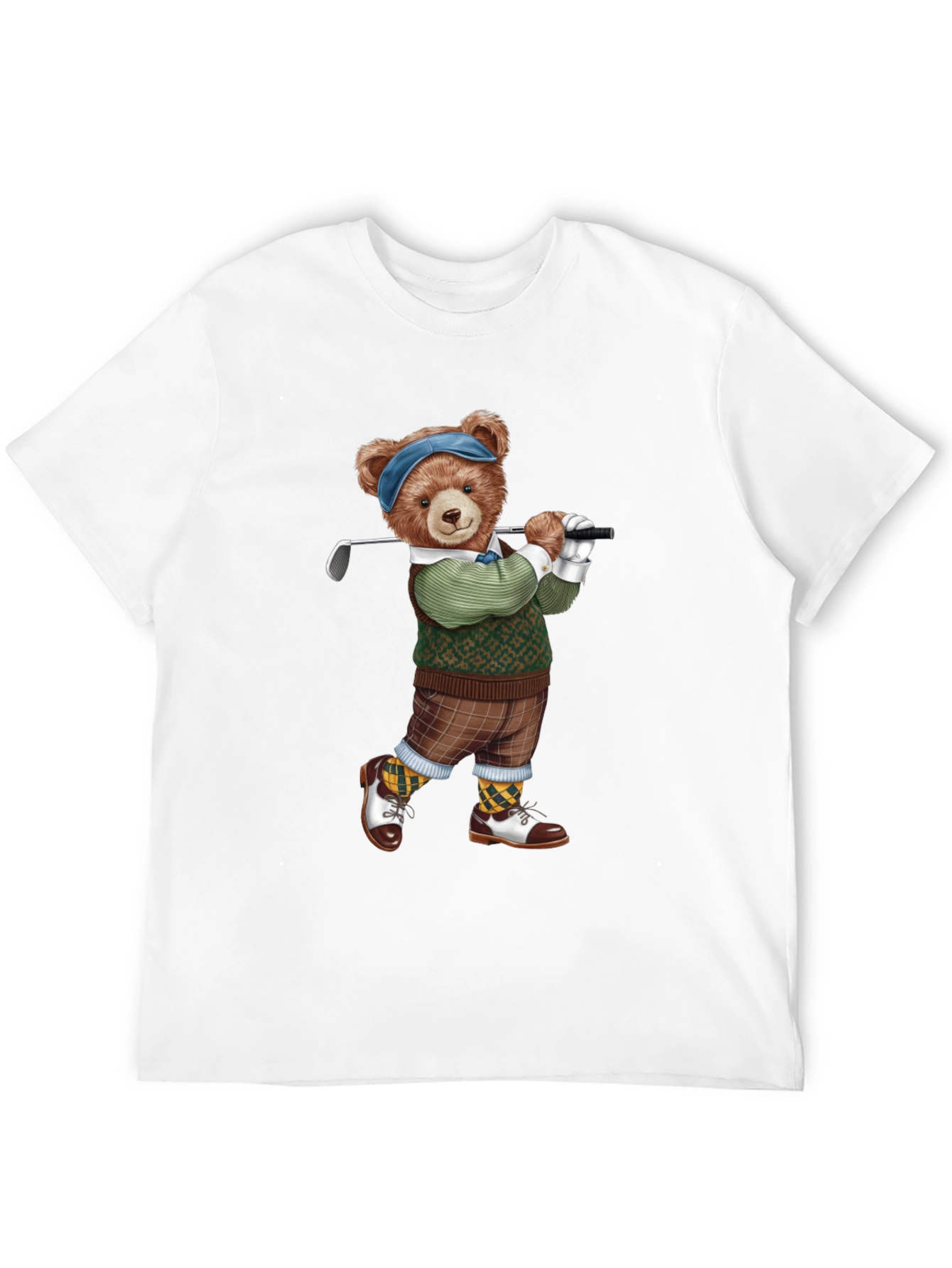 Golfing Bear Graphic Tee - Black T-Shirt