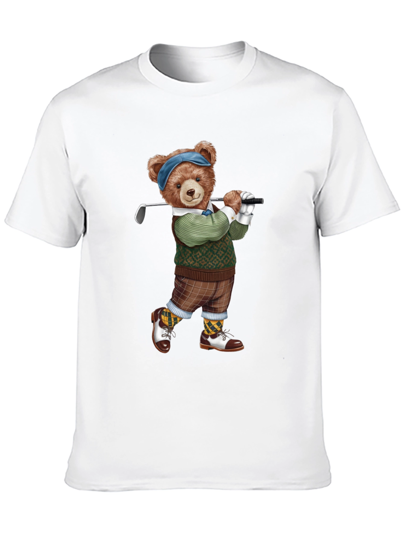 Golfing Bear Graphic Tee - Black T-Shirt