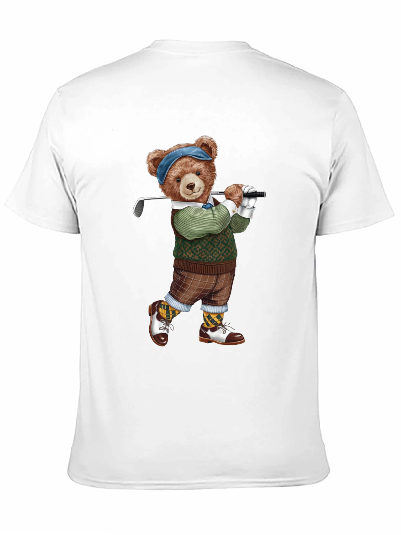 Golfing Bear Graphic Tee - Black T-Shirt