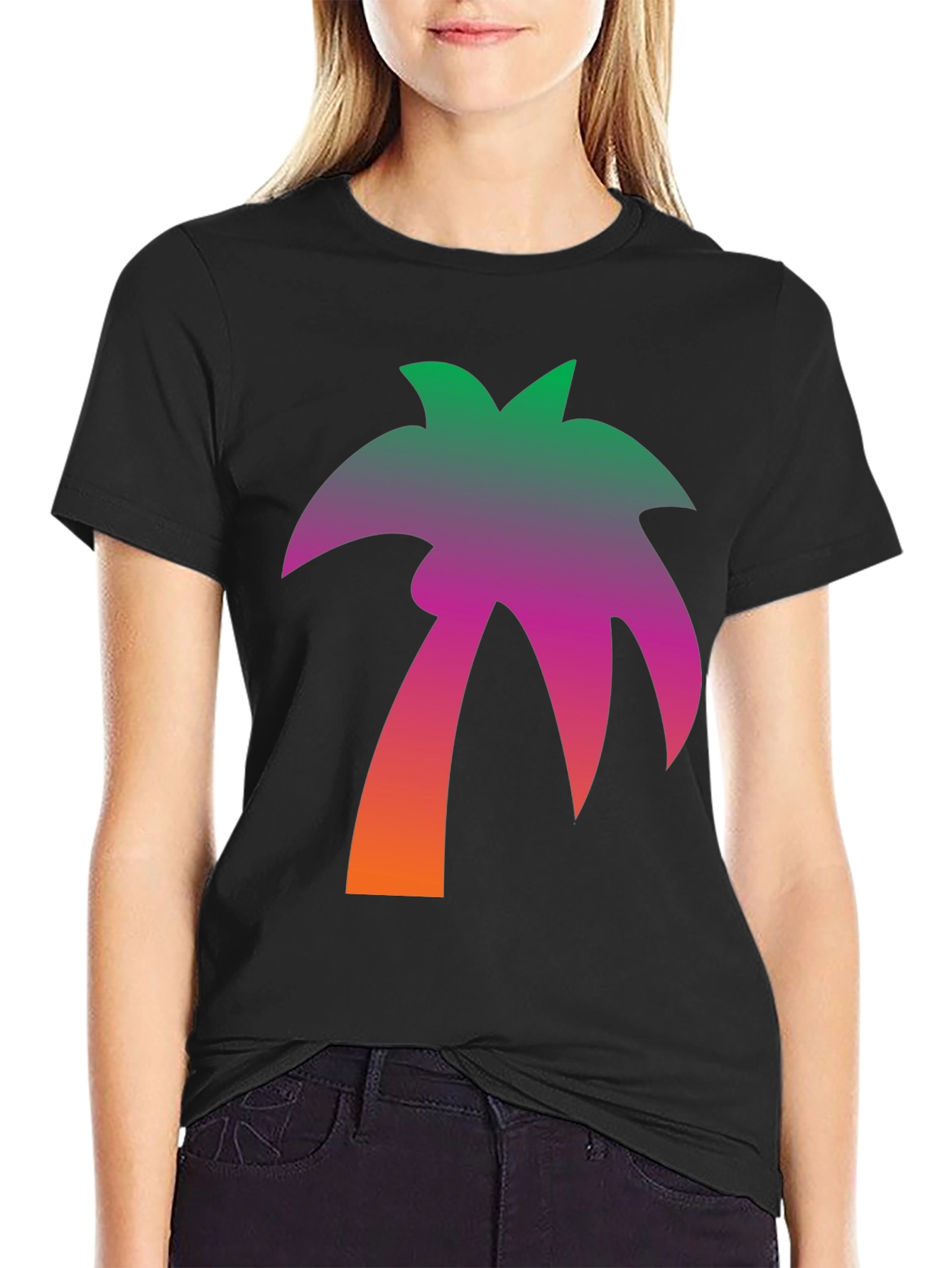 Gradient Palm Tree Graphic T-Shirt