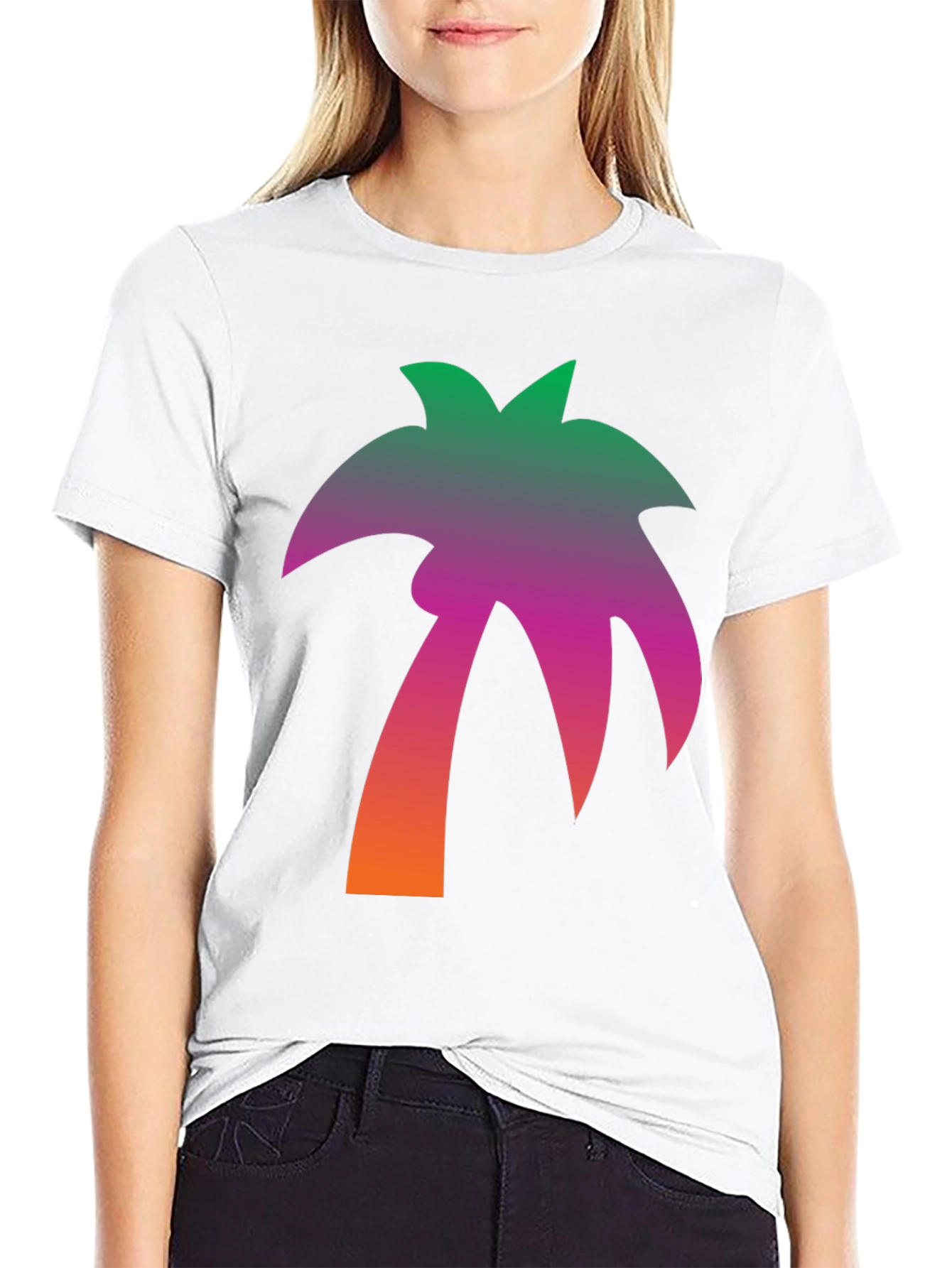Gradient Palm Tree Graphic T-Shirt