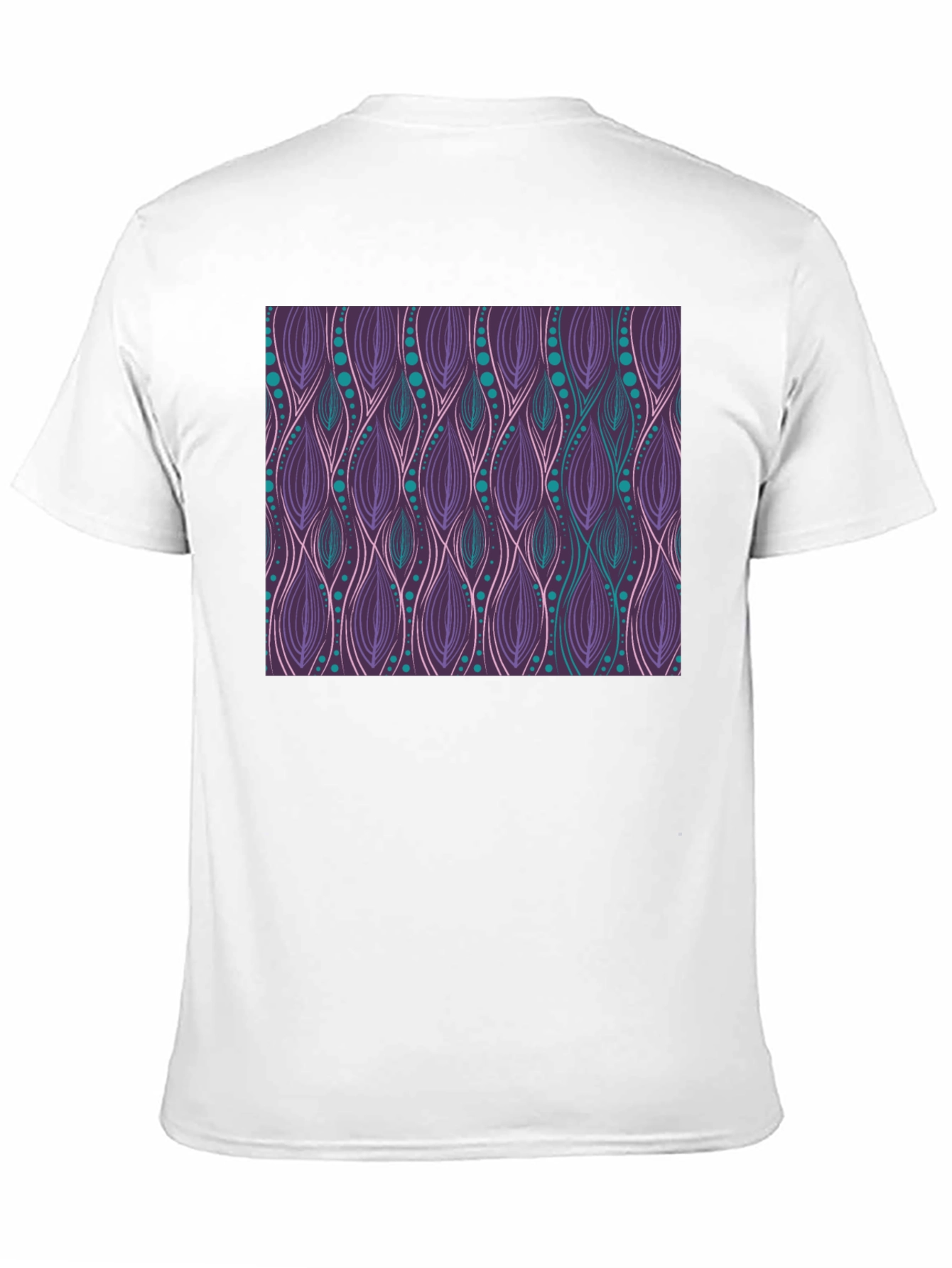 Patterned Tee: Stylish Purple & Teal Graphic T-Shirt