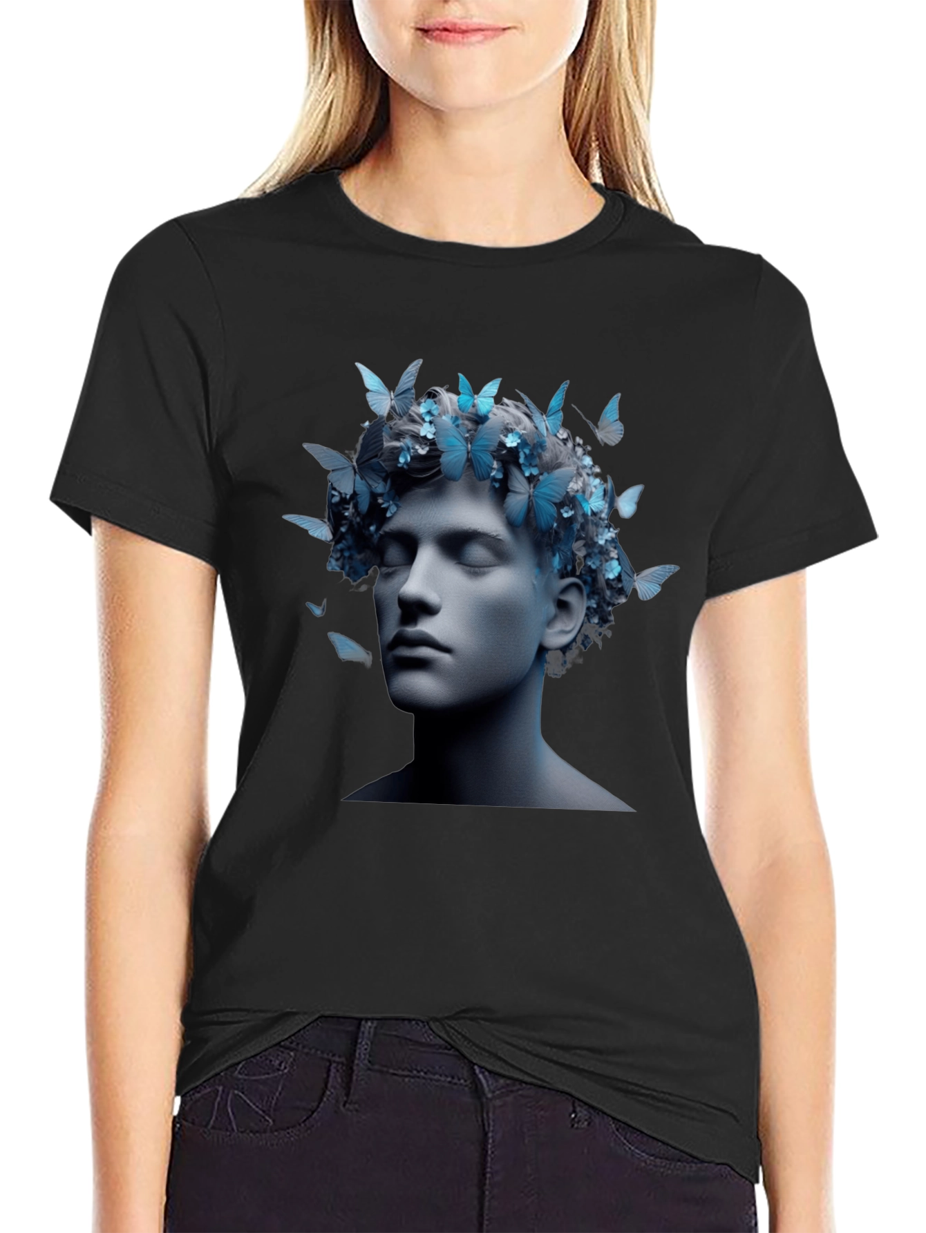 Butterfly Crown Graphic Tee - Unisex Black T-Shirt