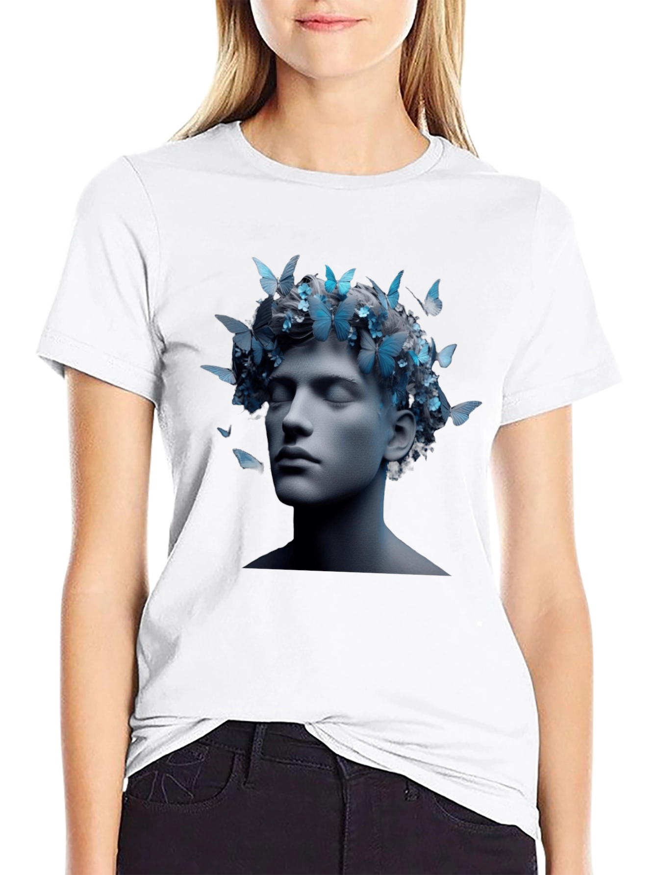 Butterfly Crown Graphic Tee - Unisex Black T-Shirt