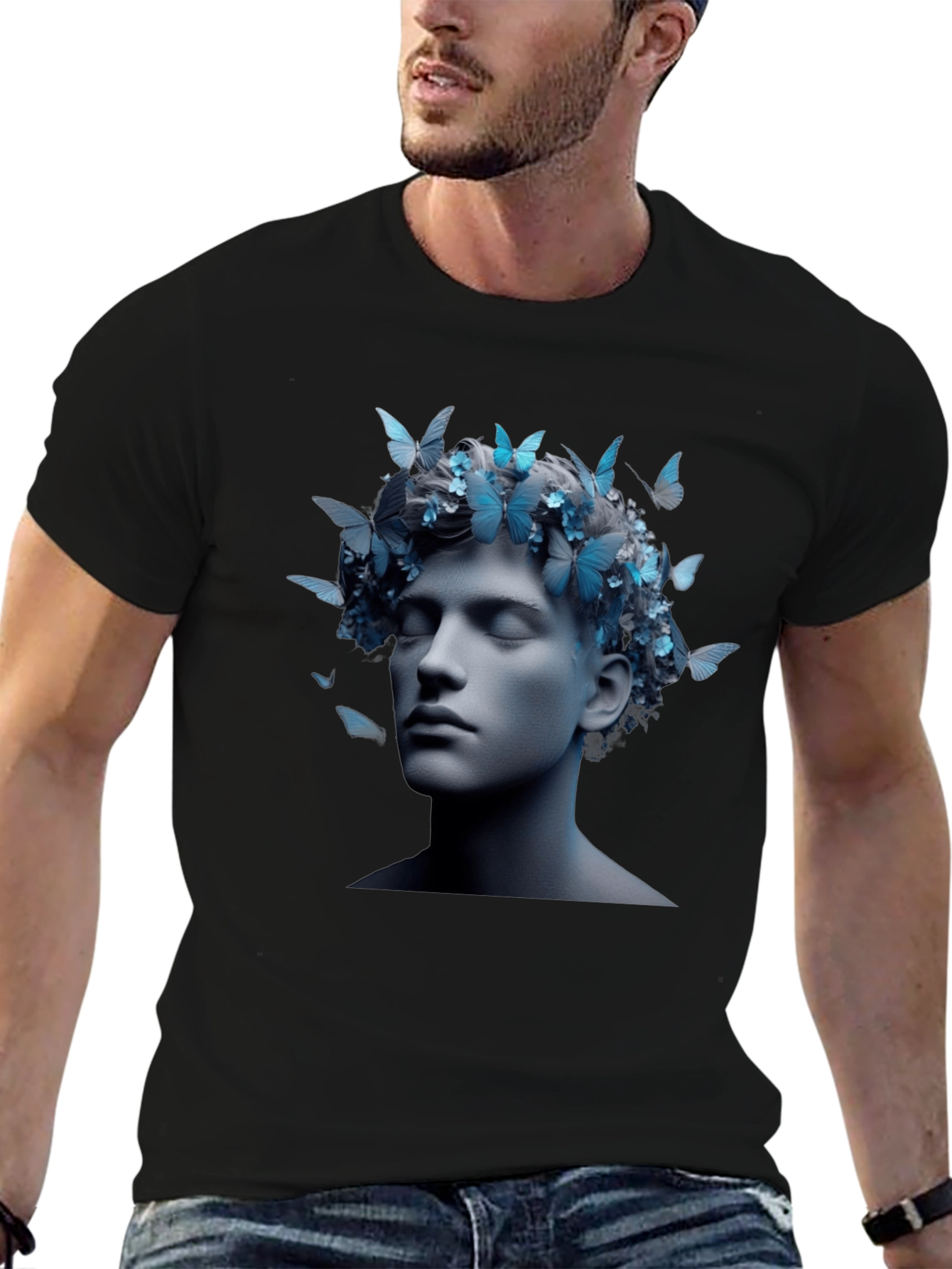 Butterfly Crown Graphic Tee - Unisex Black T-Shirt