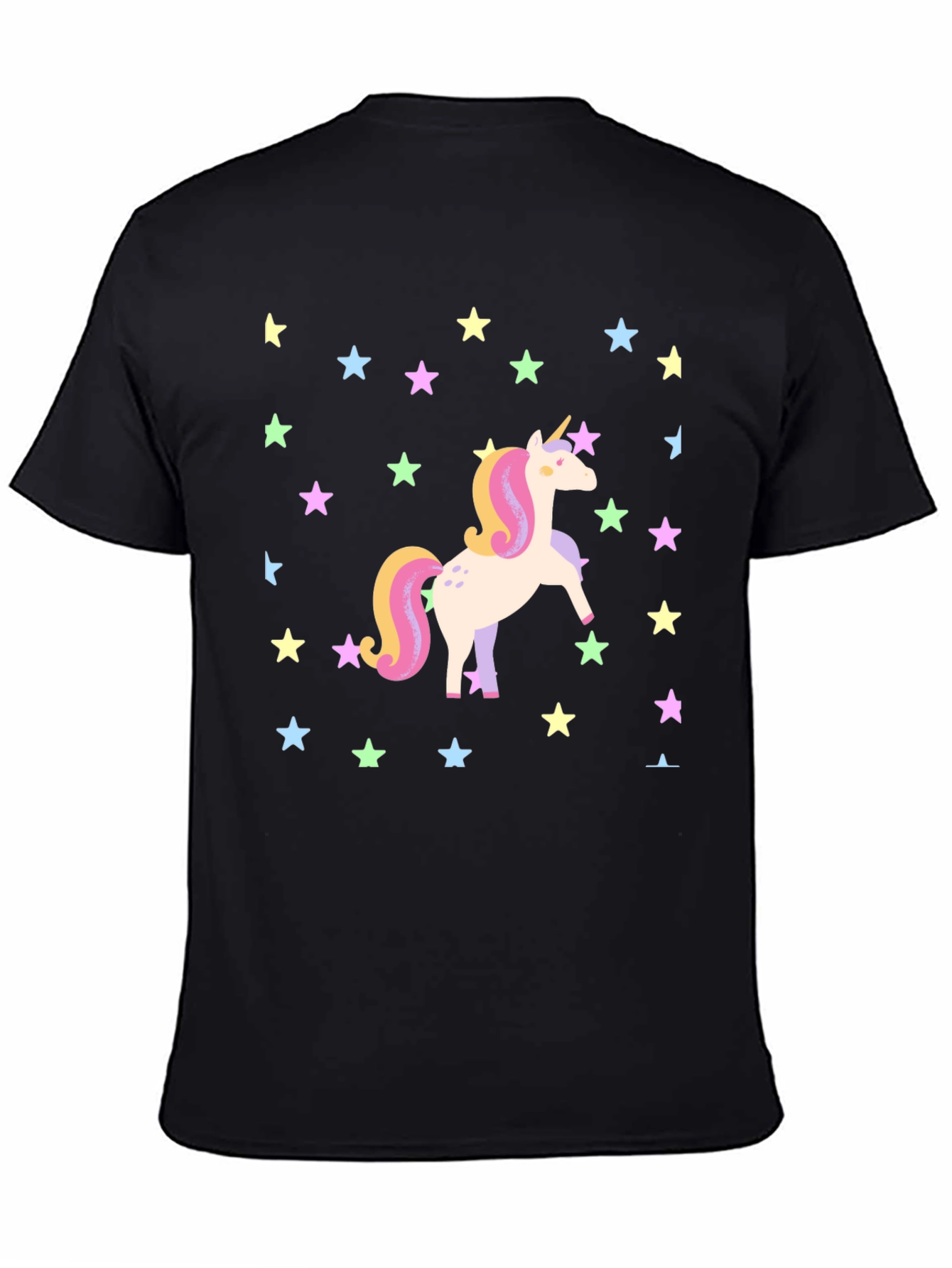 Unicorn Star Graphic Tee - Black