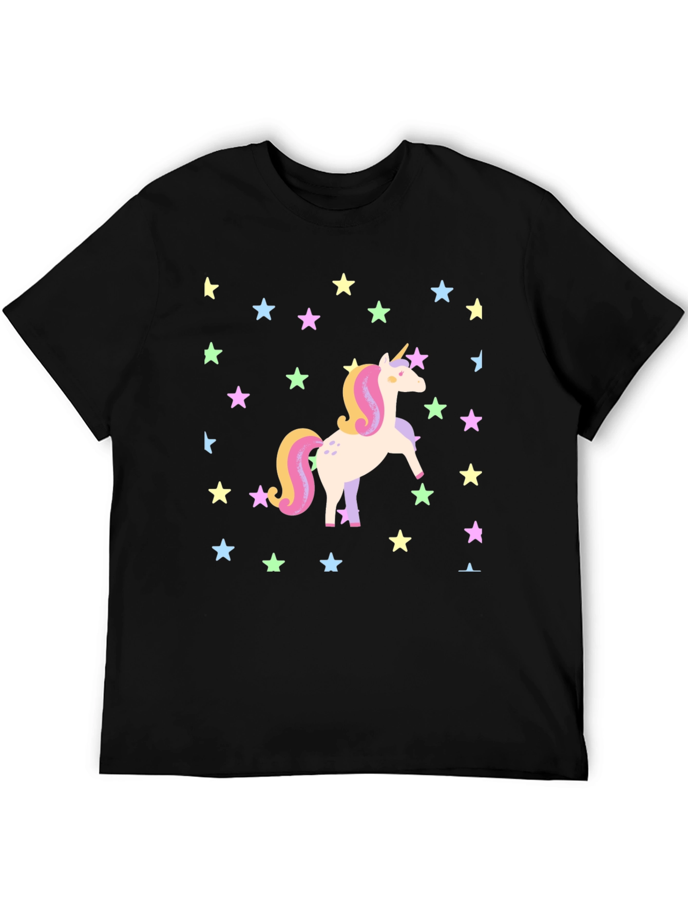 Unicorn Star Graphic Tee - Black
