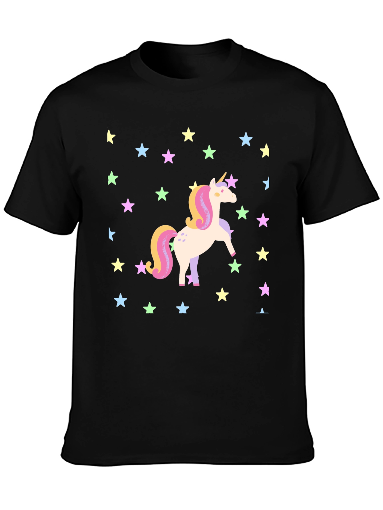 Unicorn Star Graphic Tee - Black