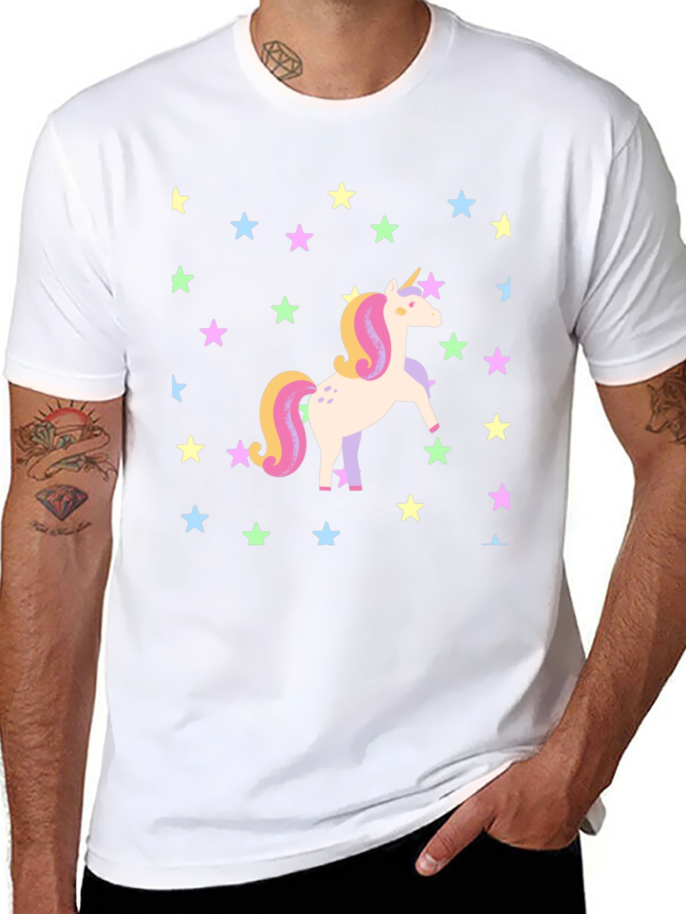 Unicorn Star Graphic Tee - Black
