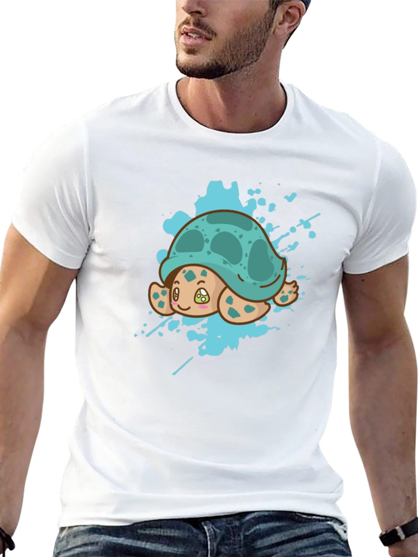 Cute Turtle Splash Graphic Tee