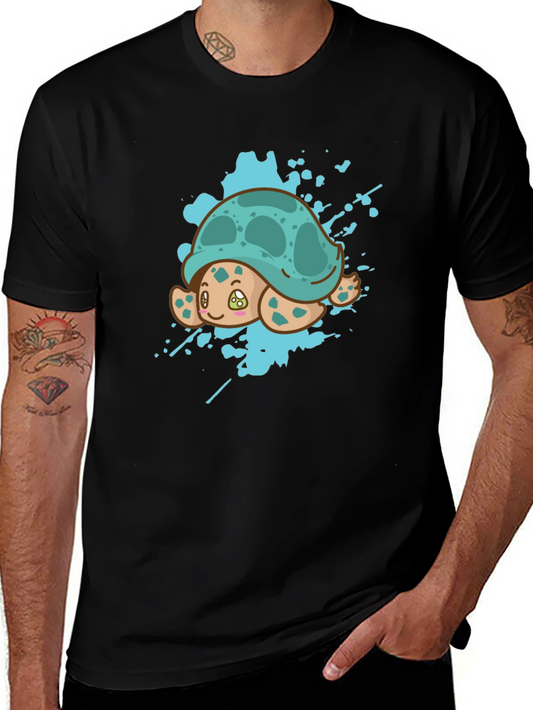 Cute Turtle Splash Graphic Tee