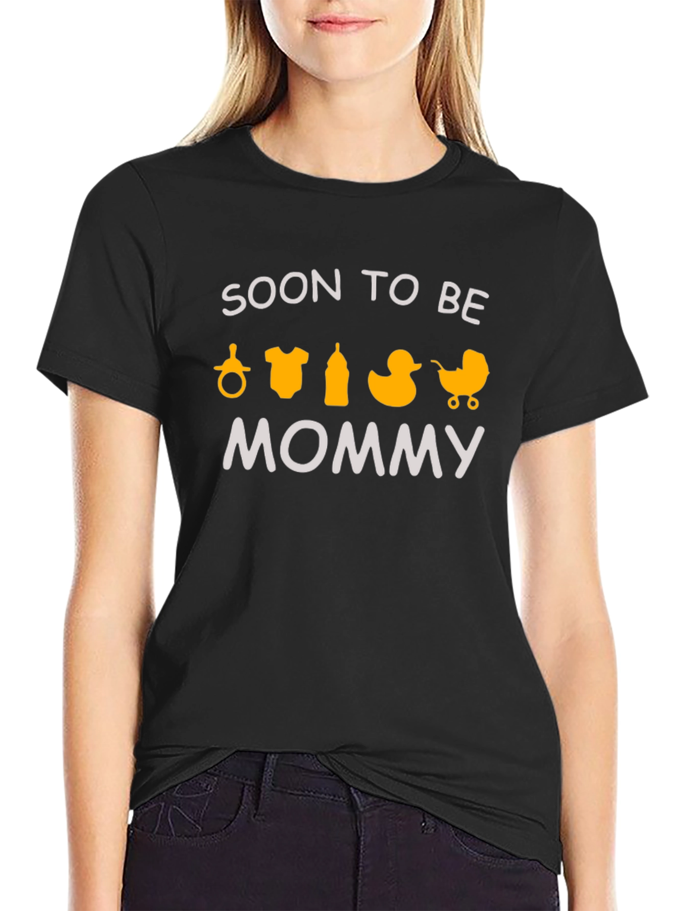 Soon To Be Mommy Graphic Tee - Black