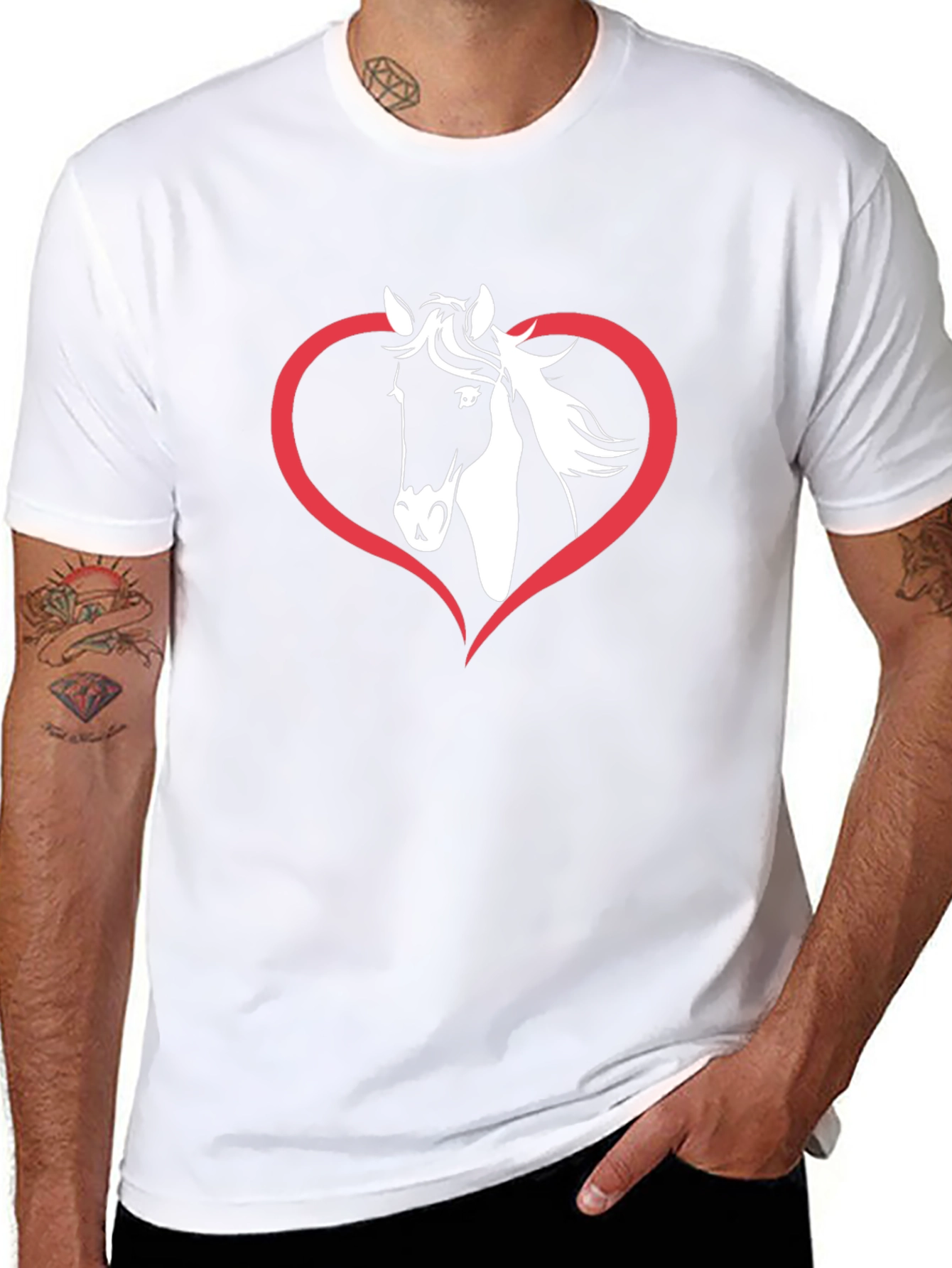 Horse Heart Graphic Tee - Black