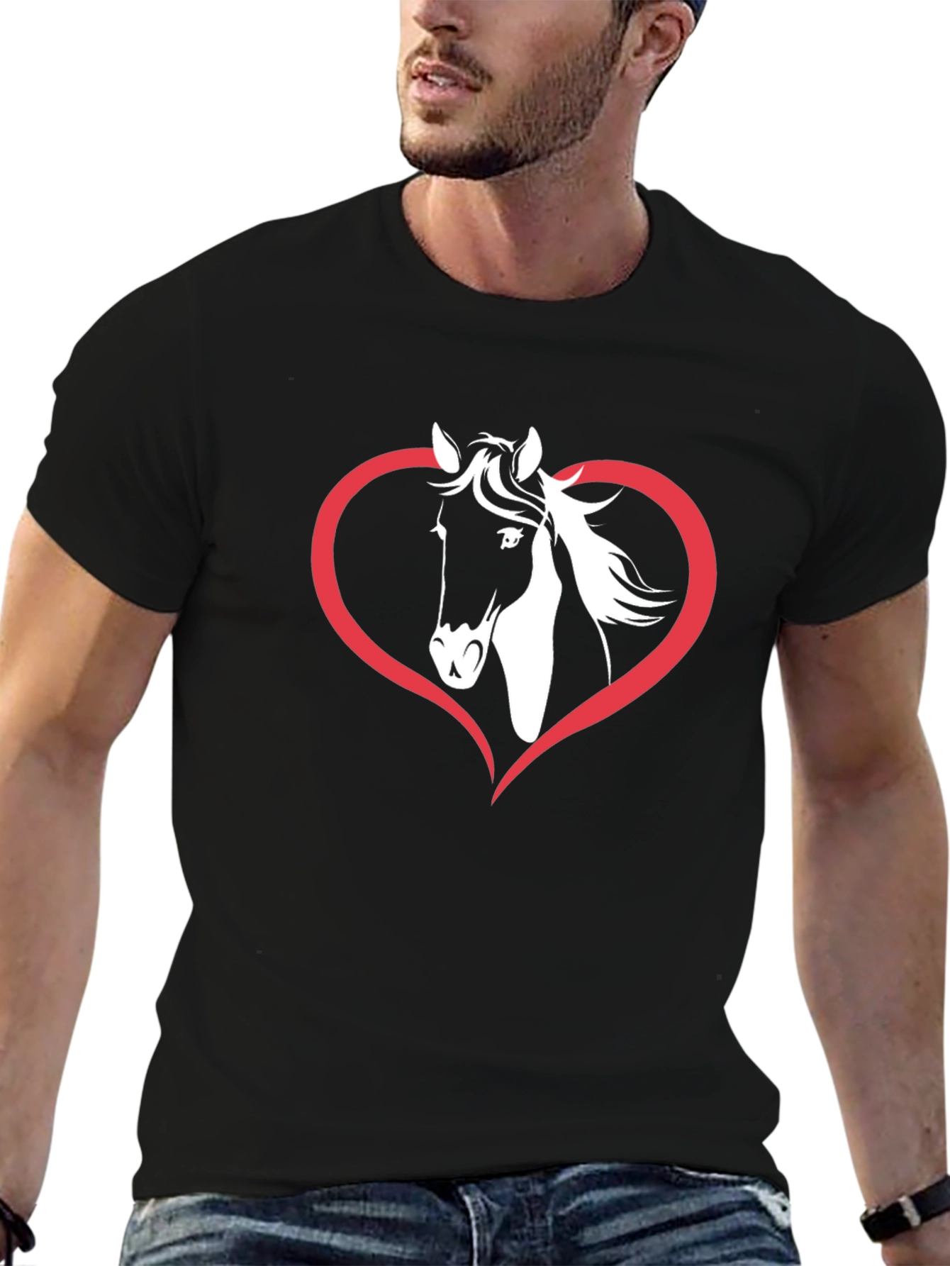 Horse Heart Graphic Tee - Black