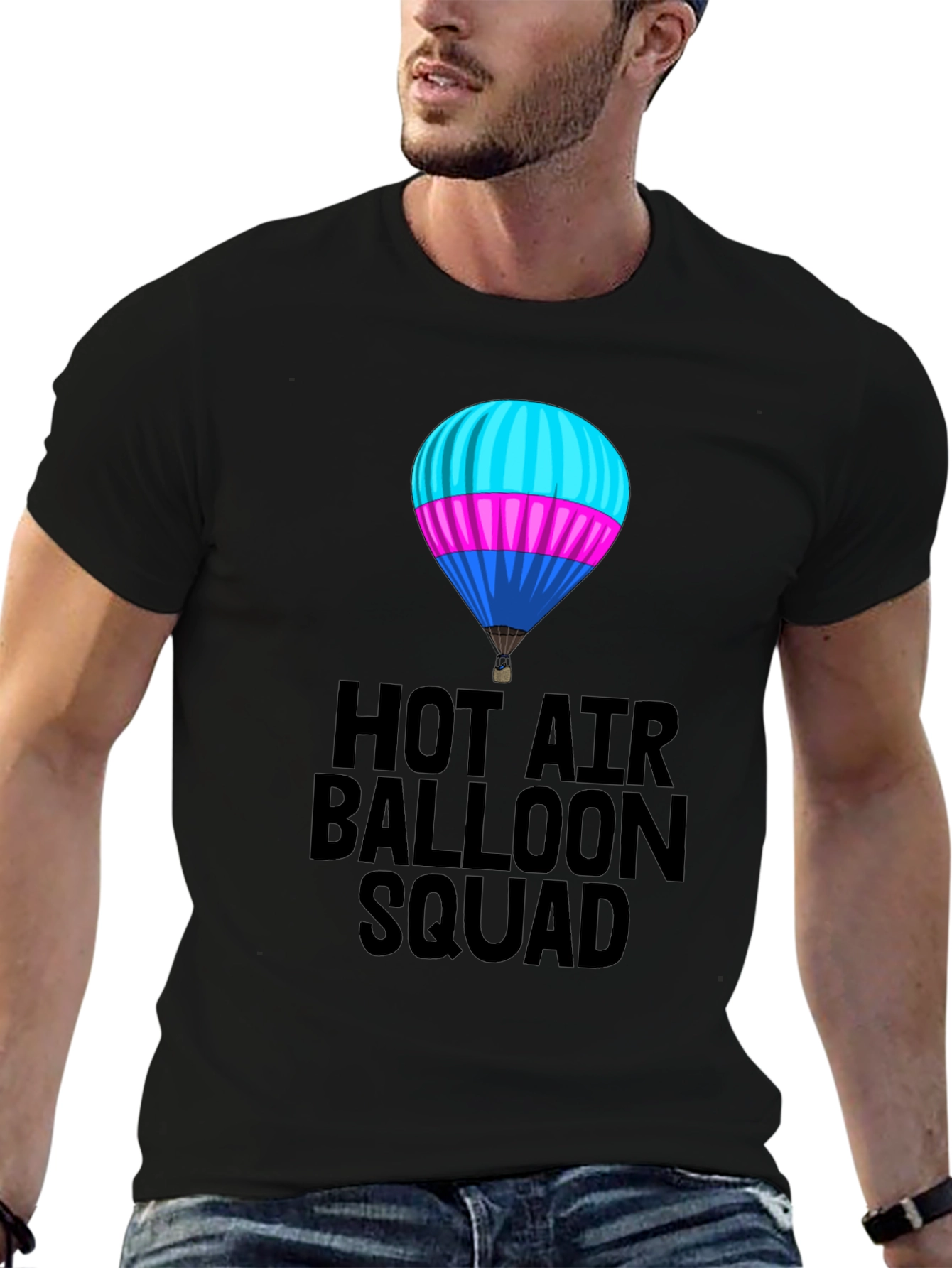 Hot Air Balloon Squad T-Shirt - Unisex Black Tee