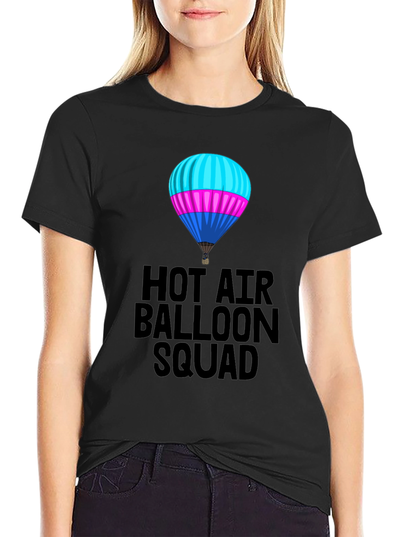 Hot Air Balloon Squad T-Shirt - Unisex Black Tee
