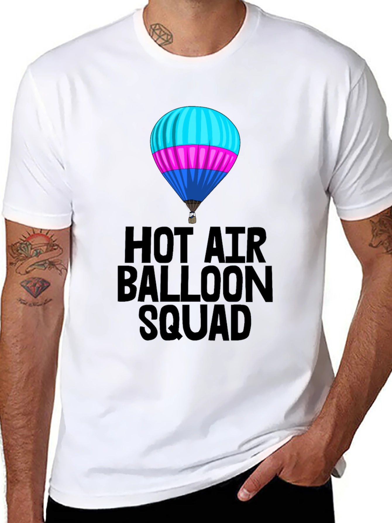 Hot Air Balloon Squad T-Shirt - Unisex Black Tee