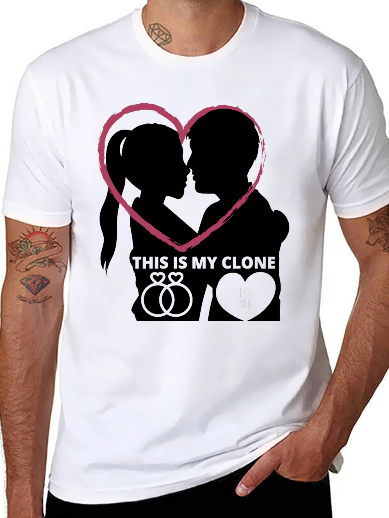 Couples Love Heart T-Shirt - Romantic Valentines Gift