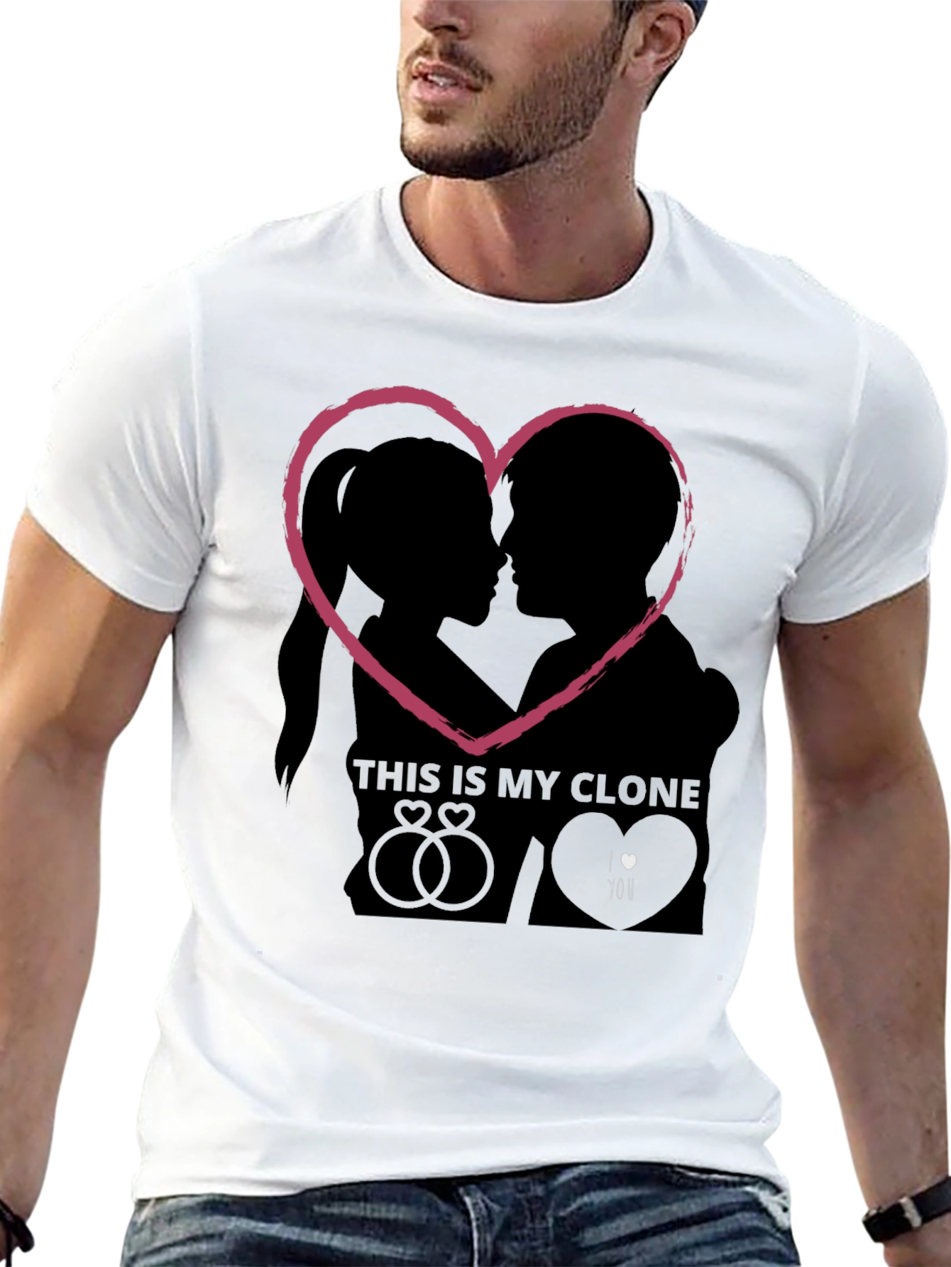 Couples Love Heart T-Shirt - Romantic Valentines Gift