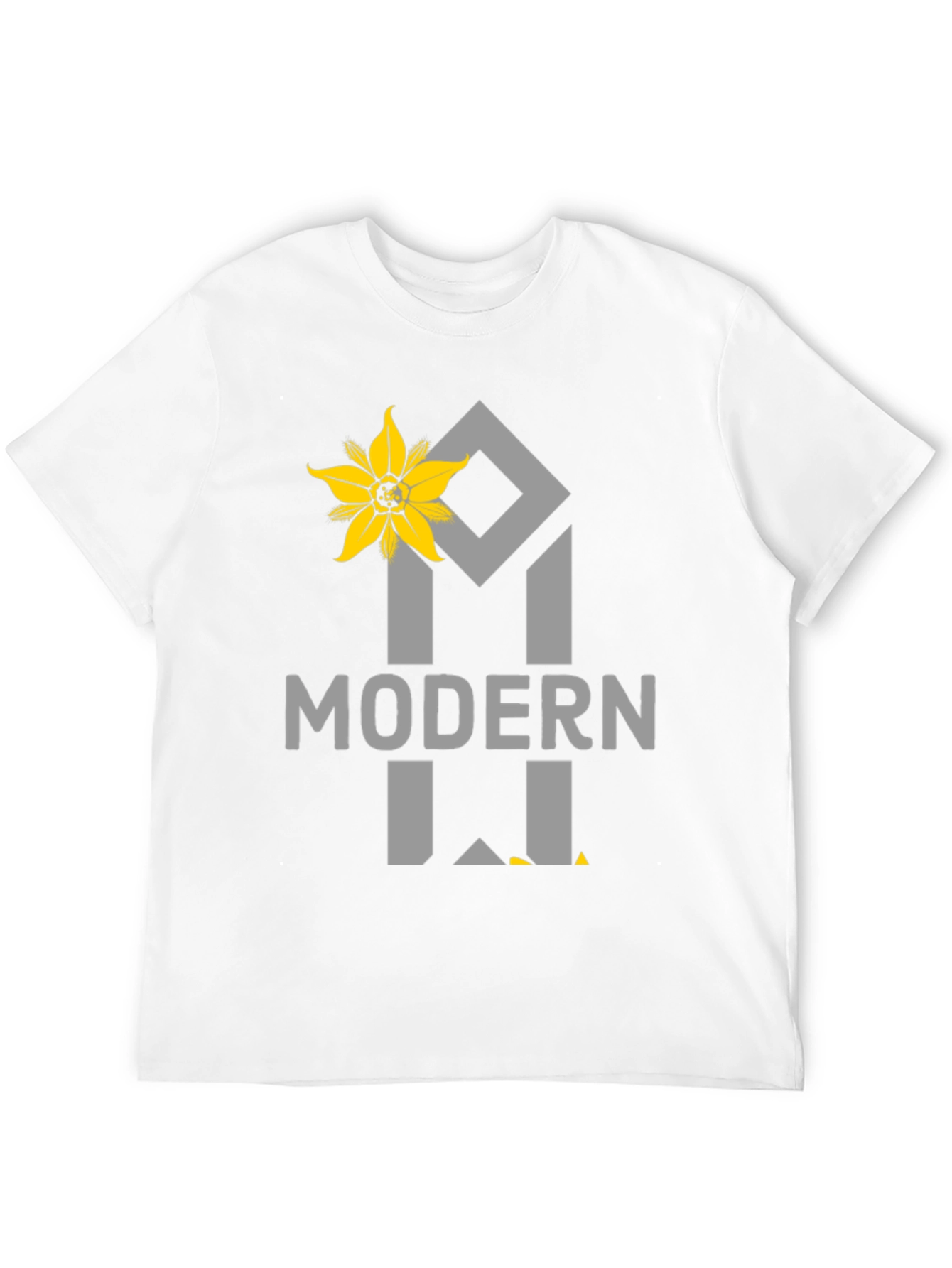 Modern Flower Graphic Tee - Black Unisex Shirt