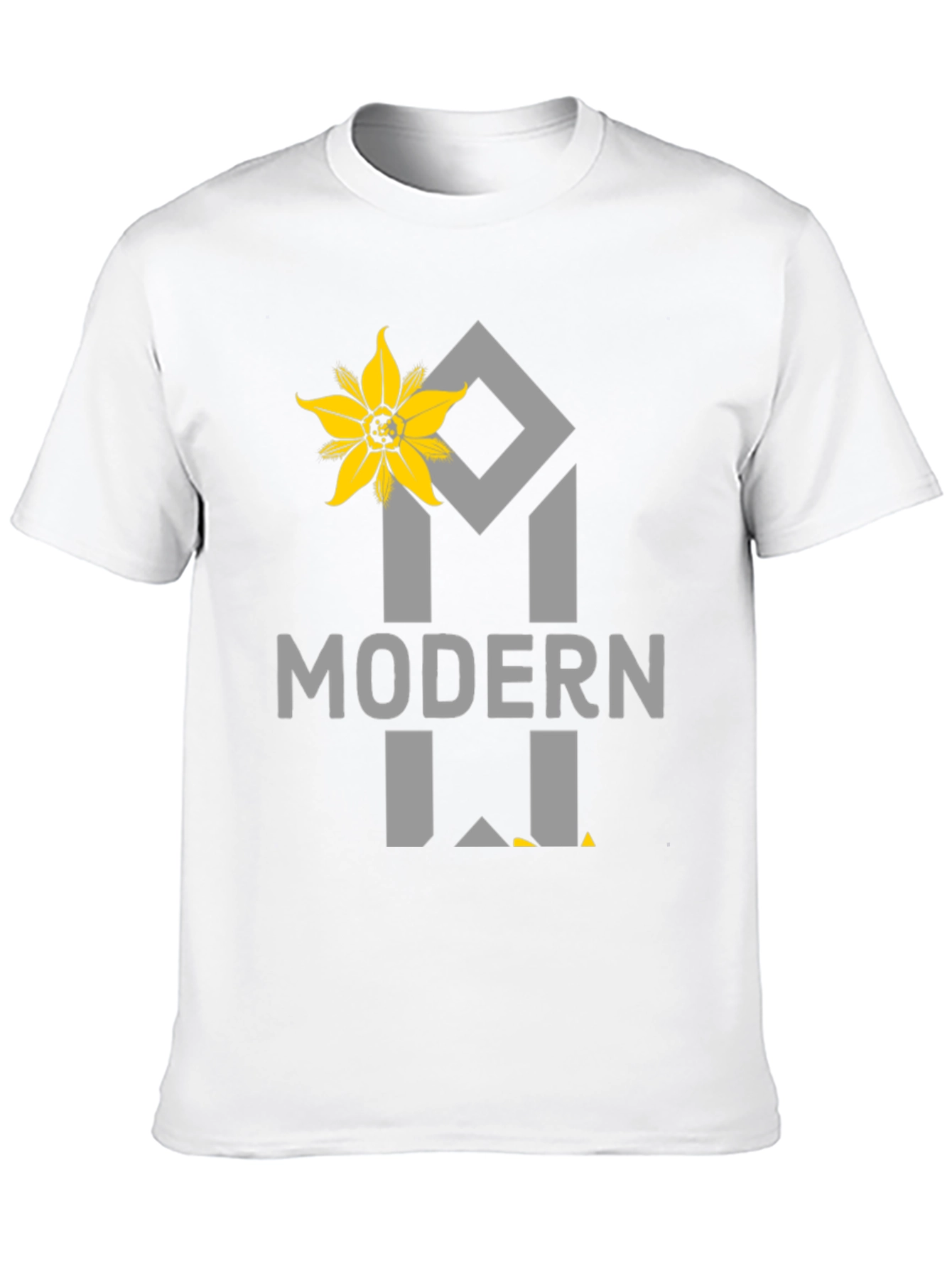 Modern Flower Graphic Tee - Black Unisex Shirt