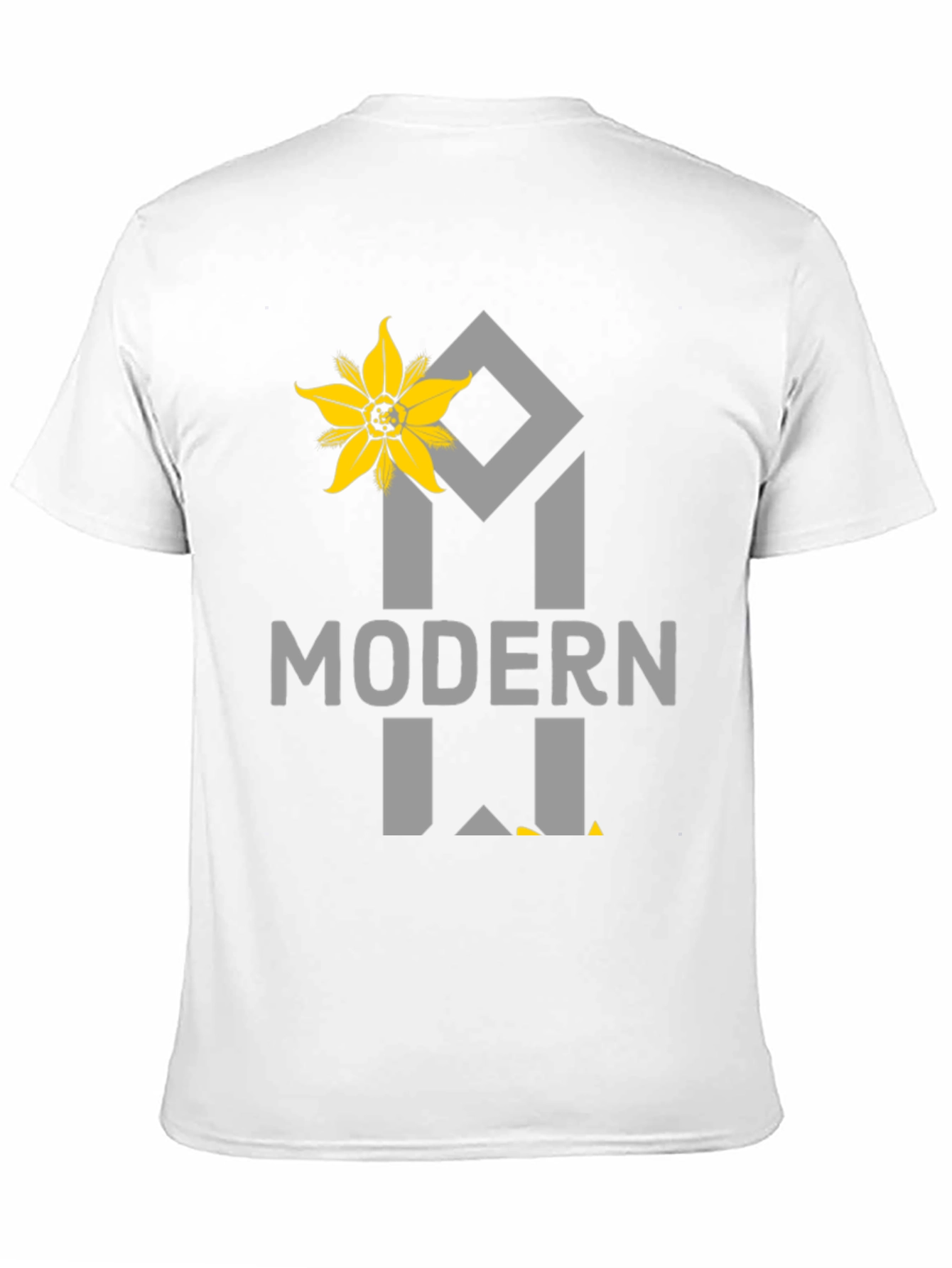 Modern Flower Graphic Tee - Black Unisex Shirt