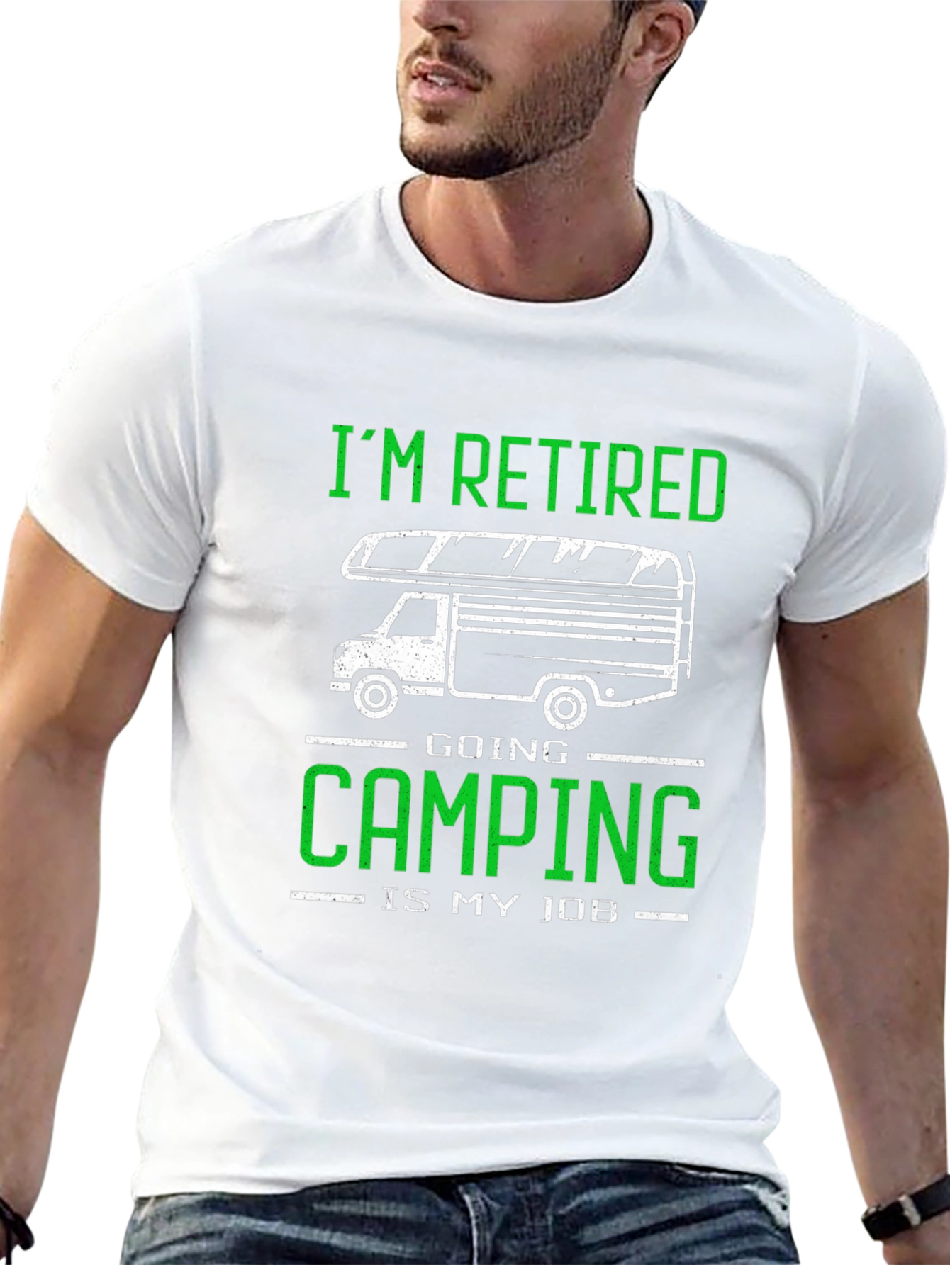 Retired Camping Job T-Shirt: Black Graphic Tee